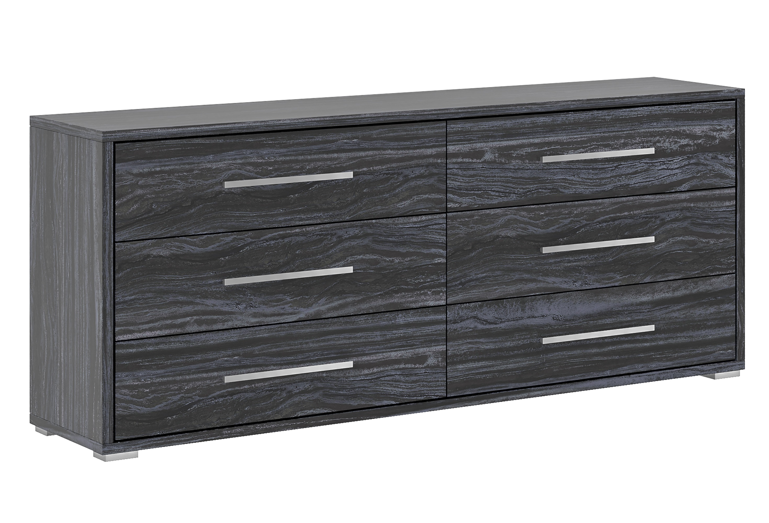 Chintaly Imports Naples Gloss Grey 6 Drawer Dresser