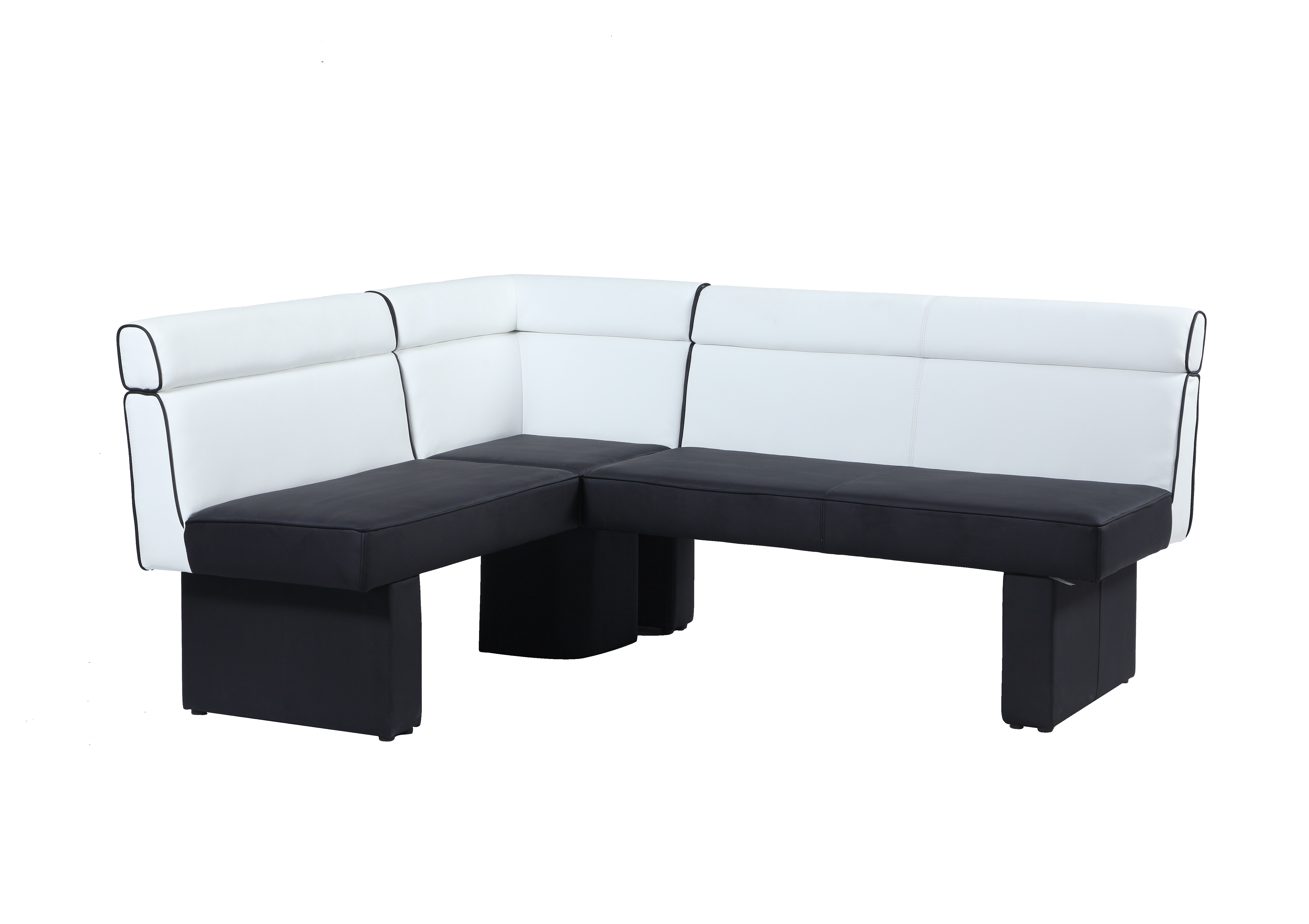Chintaly Imports Natasha White Black Upholstered Nook