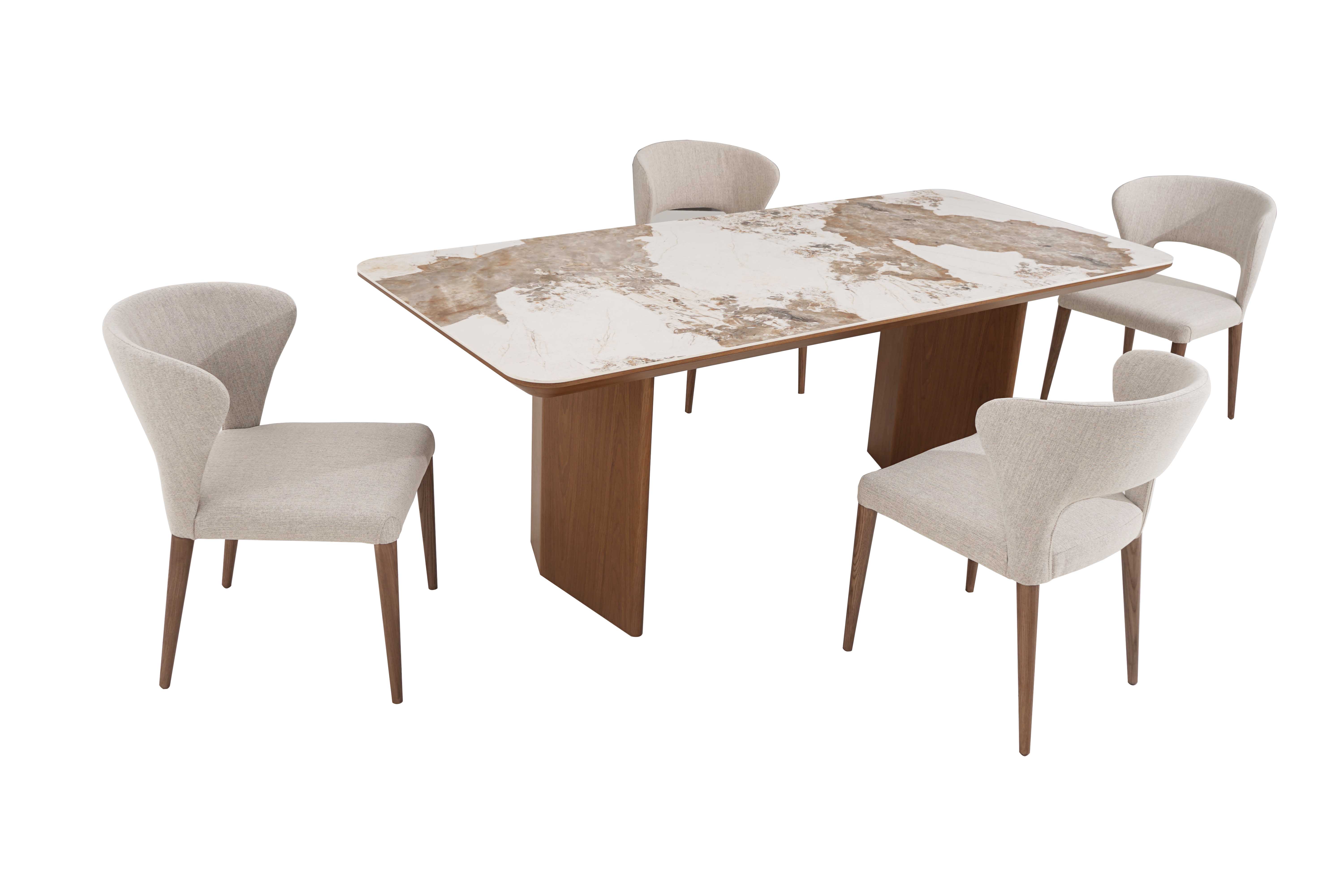 Chintaly Imports Ruby Grey Walnut 5pc Dining Room Set