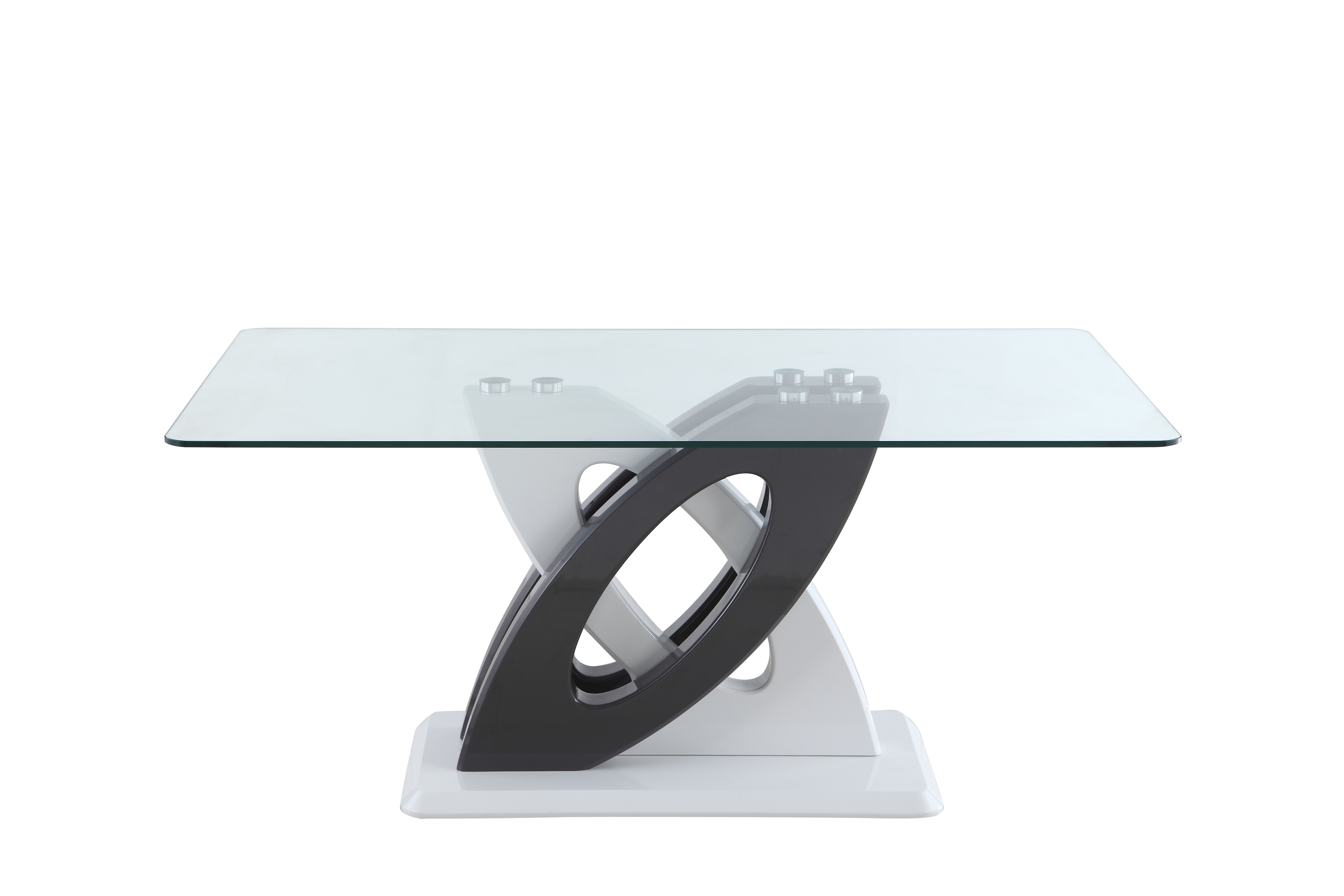 Chintaly Imports Stella White Gloss Grey Dining Table