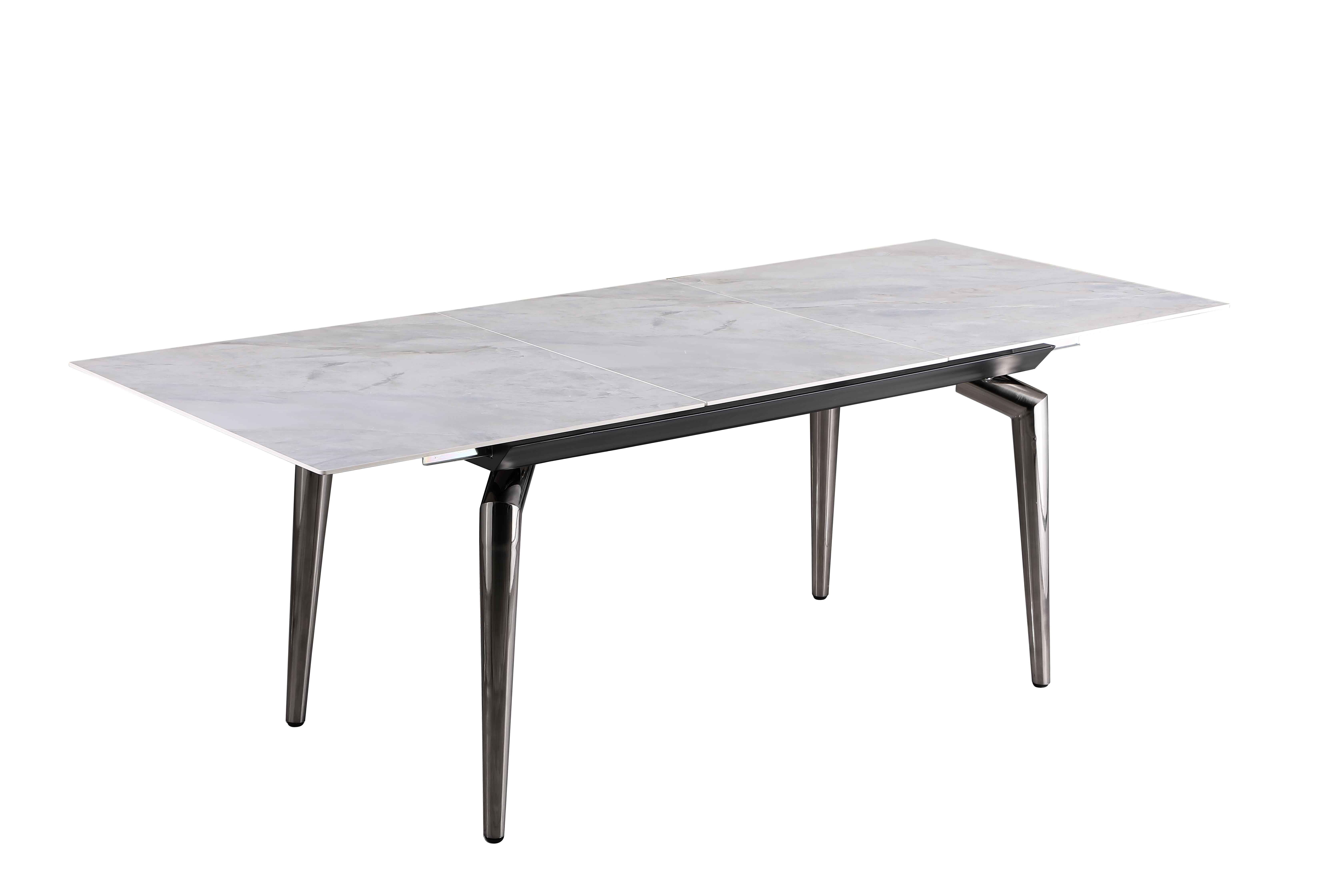 Chintaly Imports Tabatha Gloss Grey Extension Dining Table