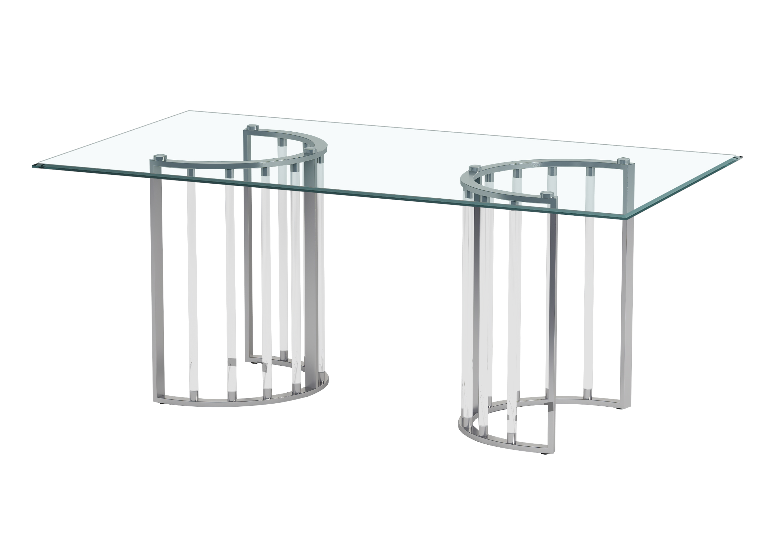 Chintaly Imports Trisha Clear Chrome 36 x 60 Dining Table