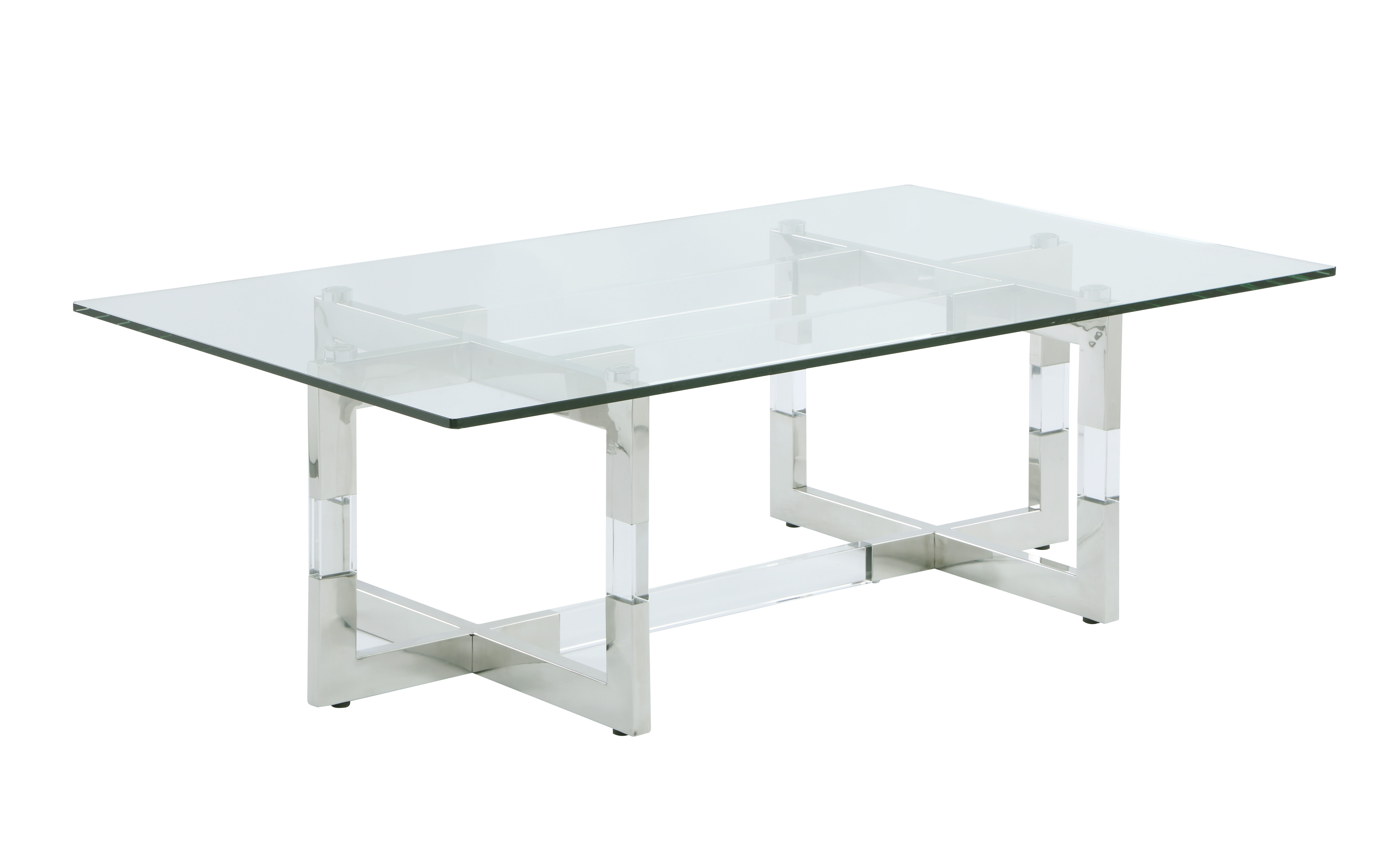 Chintaly Imports Yasmin Contemporary Glass Cocktail Table
