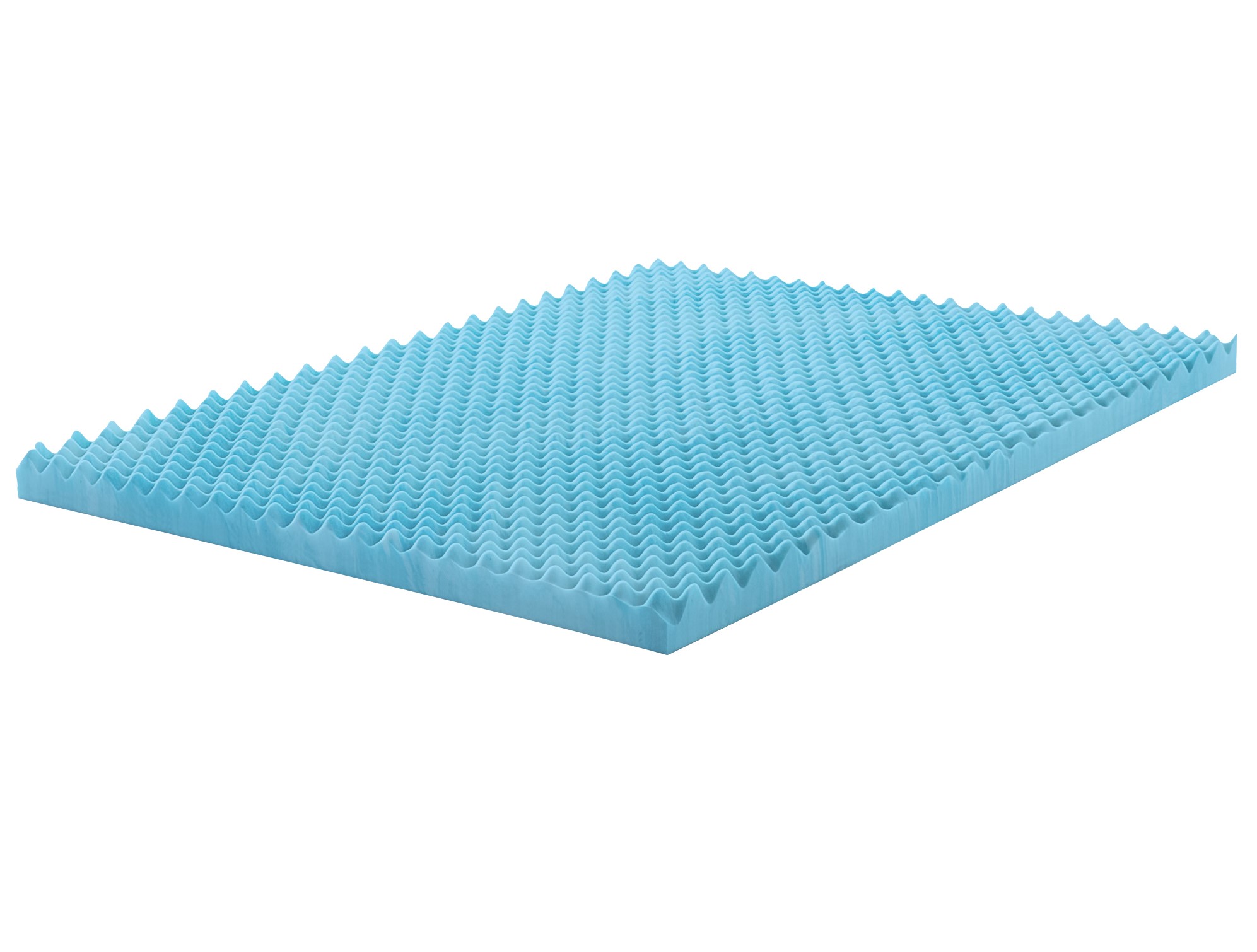 Greaton Blue 2 Inch Premium Gel Full Memory Foam Convoluted Topper