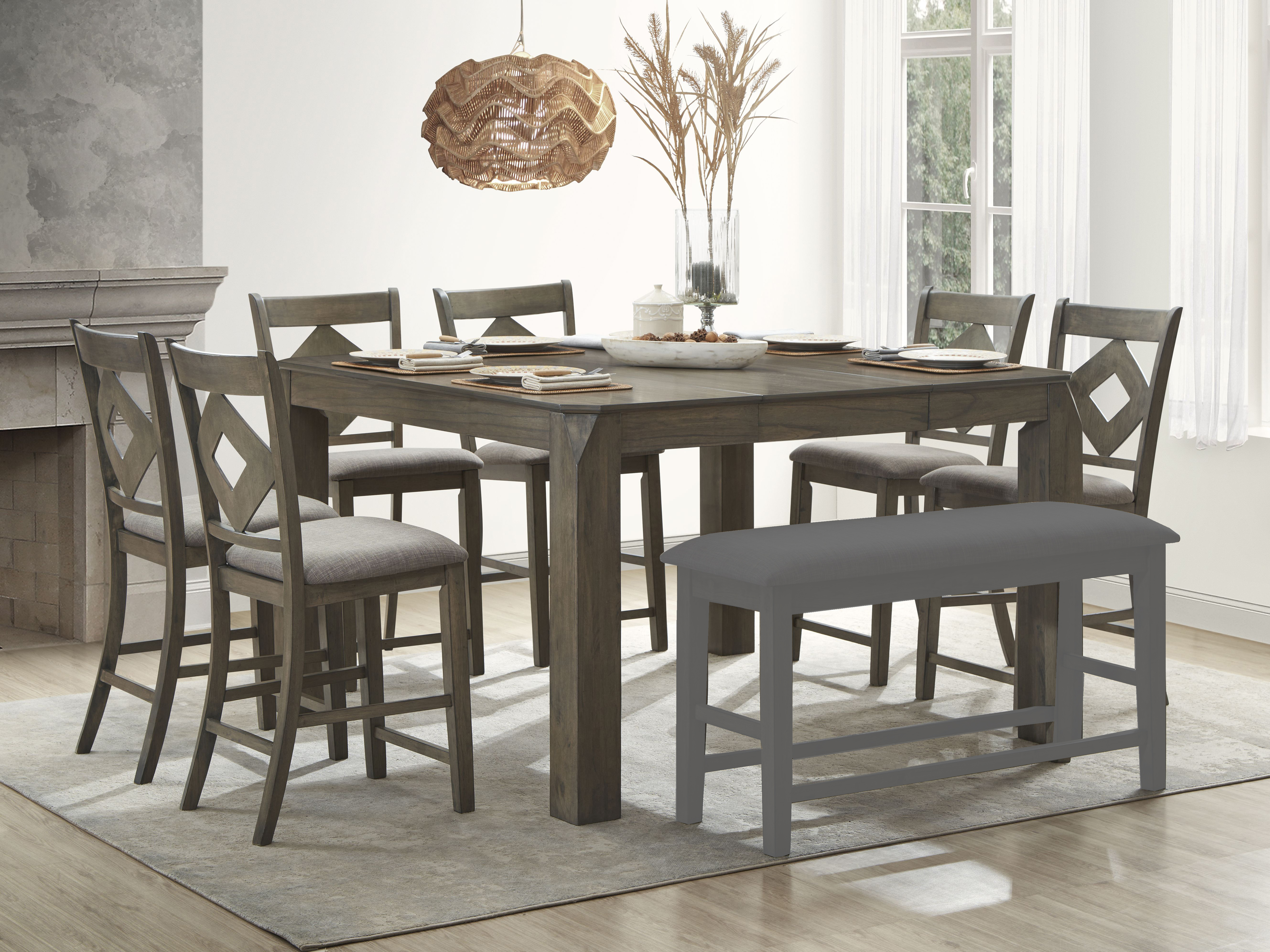Cosmos Furniture Aria Gray 7pc Dining Room Set