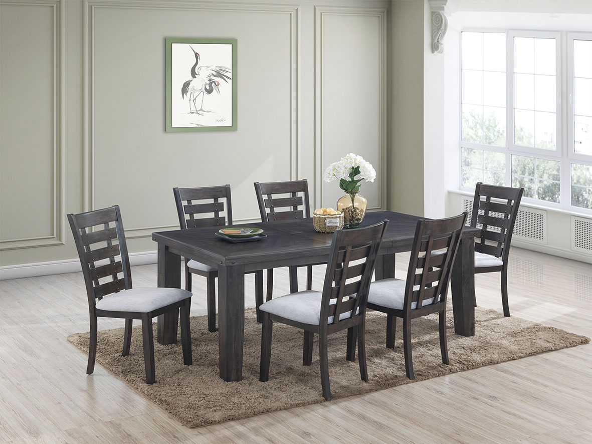 Cosmos Furniture Bailey Gray 7pc Dining Room Set