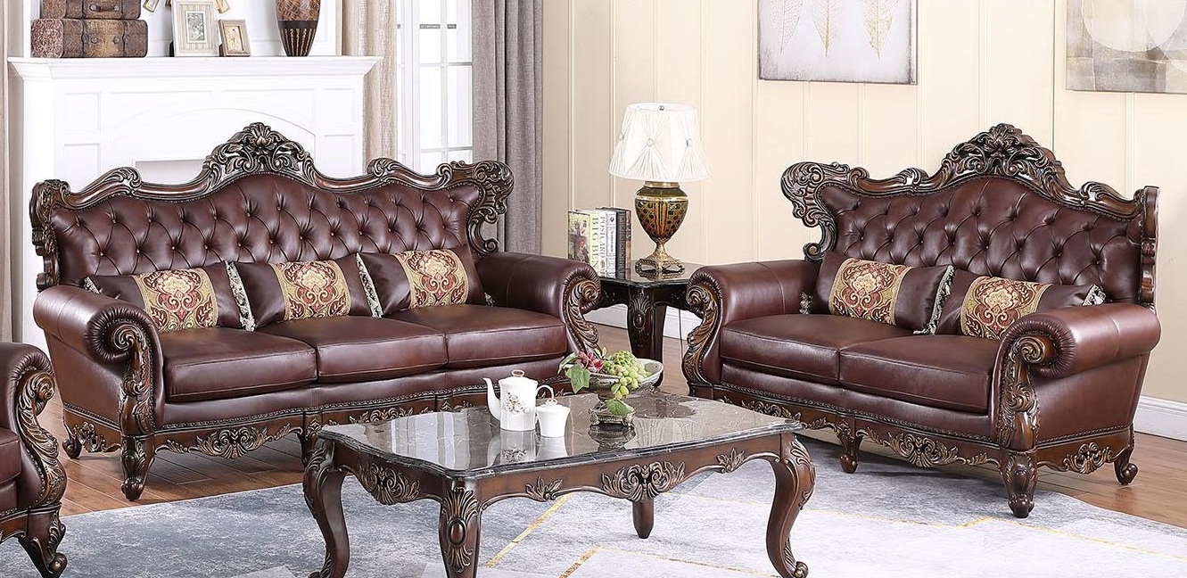 Cosmos Furniture Britney Cherry 2pc Living Room Set