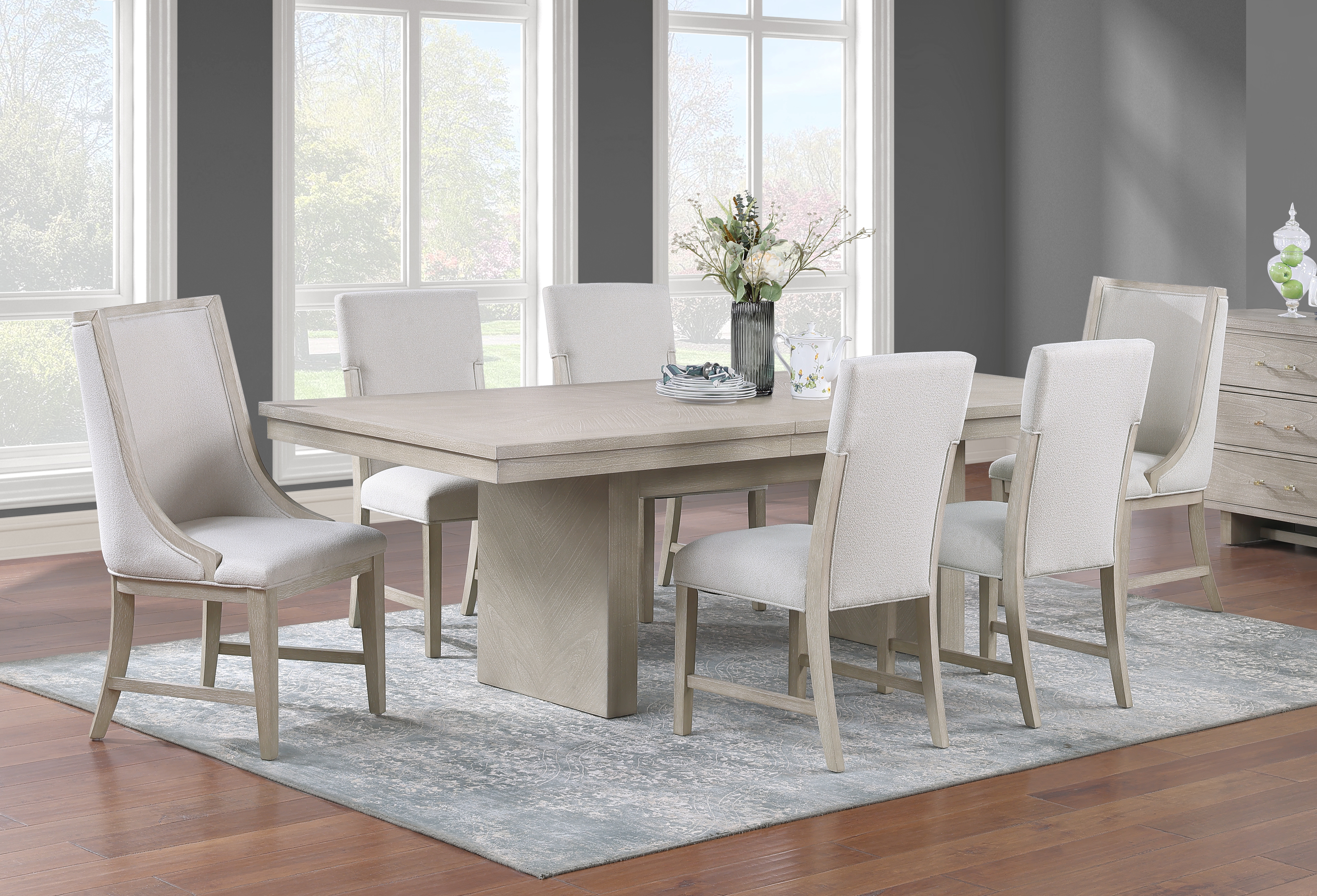 Cosmos Furniture Celine Stone Manor 7pc Dining Room Set