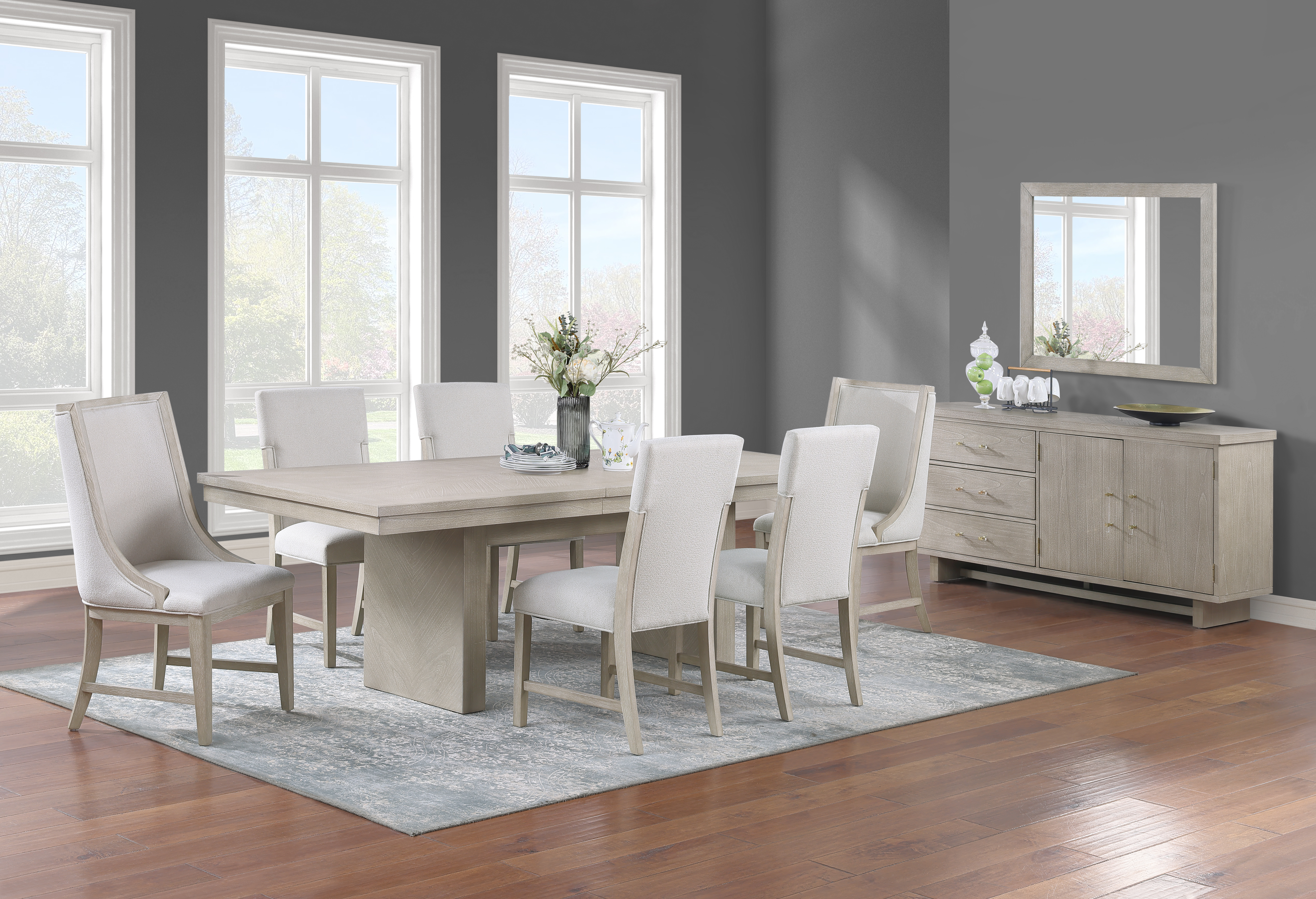 Cosmos Furniture Celine Stone Manor 9pc Dining Room Set