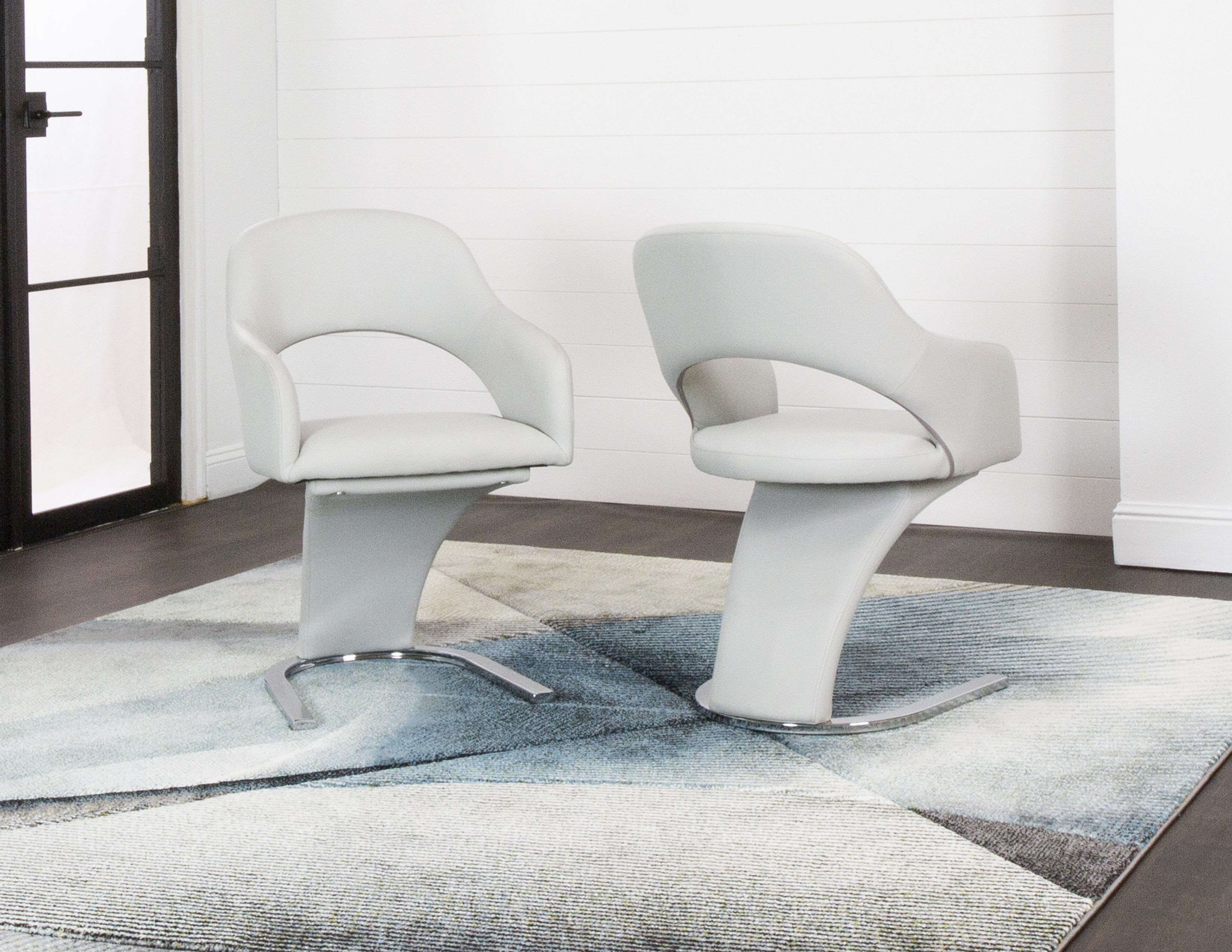 Cramco Aldo Light Gray Polyurethane Side Chair