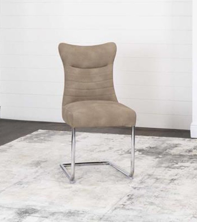 2 Cramco Emma Tawny Fabric Chrome Side Chairs