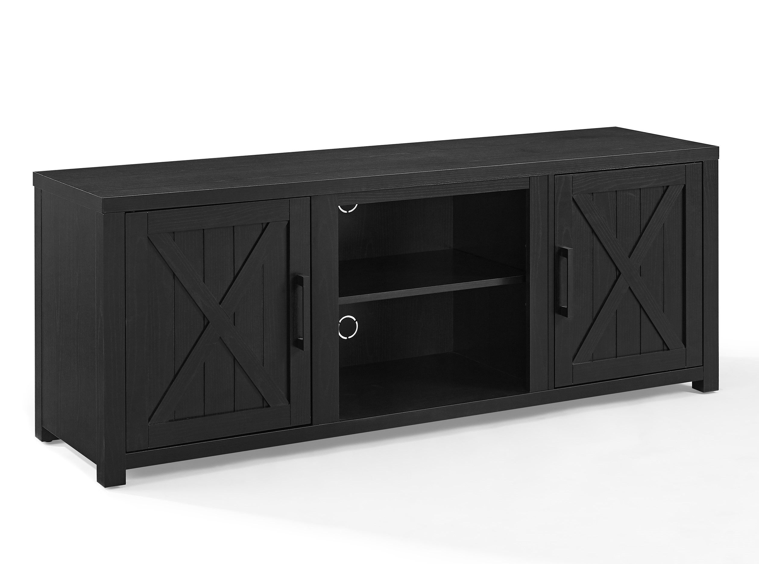 Crosley Gordon Black Low Profile TV Stand