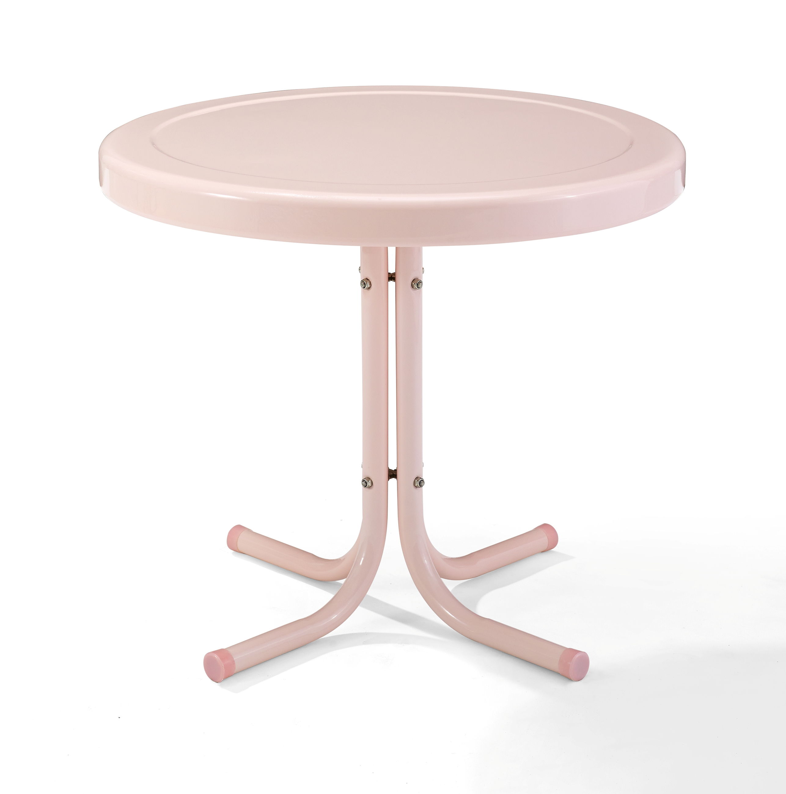 Crosley Griffith Pastel Pink Gloss Retro Outdoor Side Table