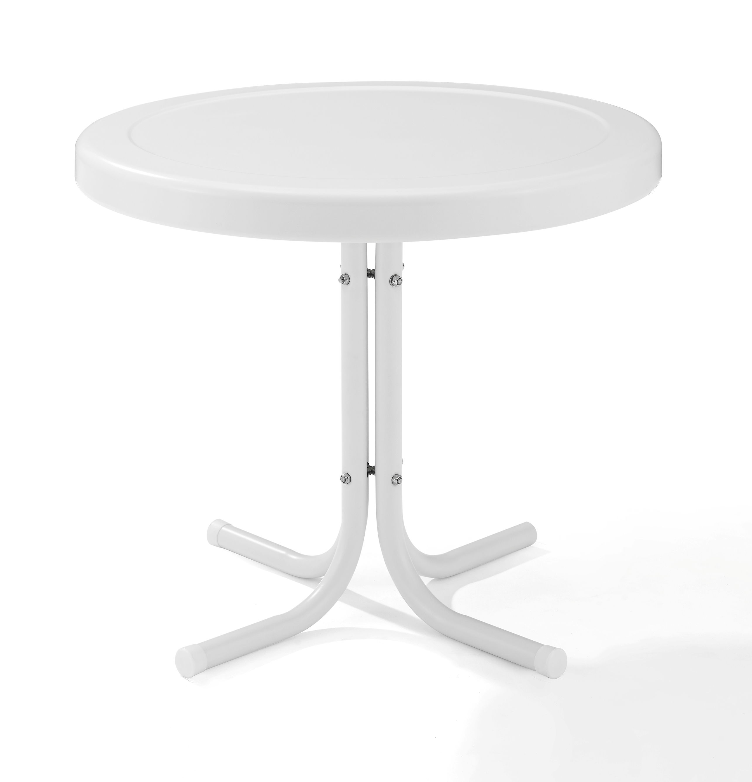 Crosley Griffith White Satin Retro Outdoor Side Table