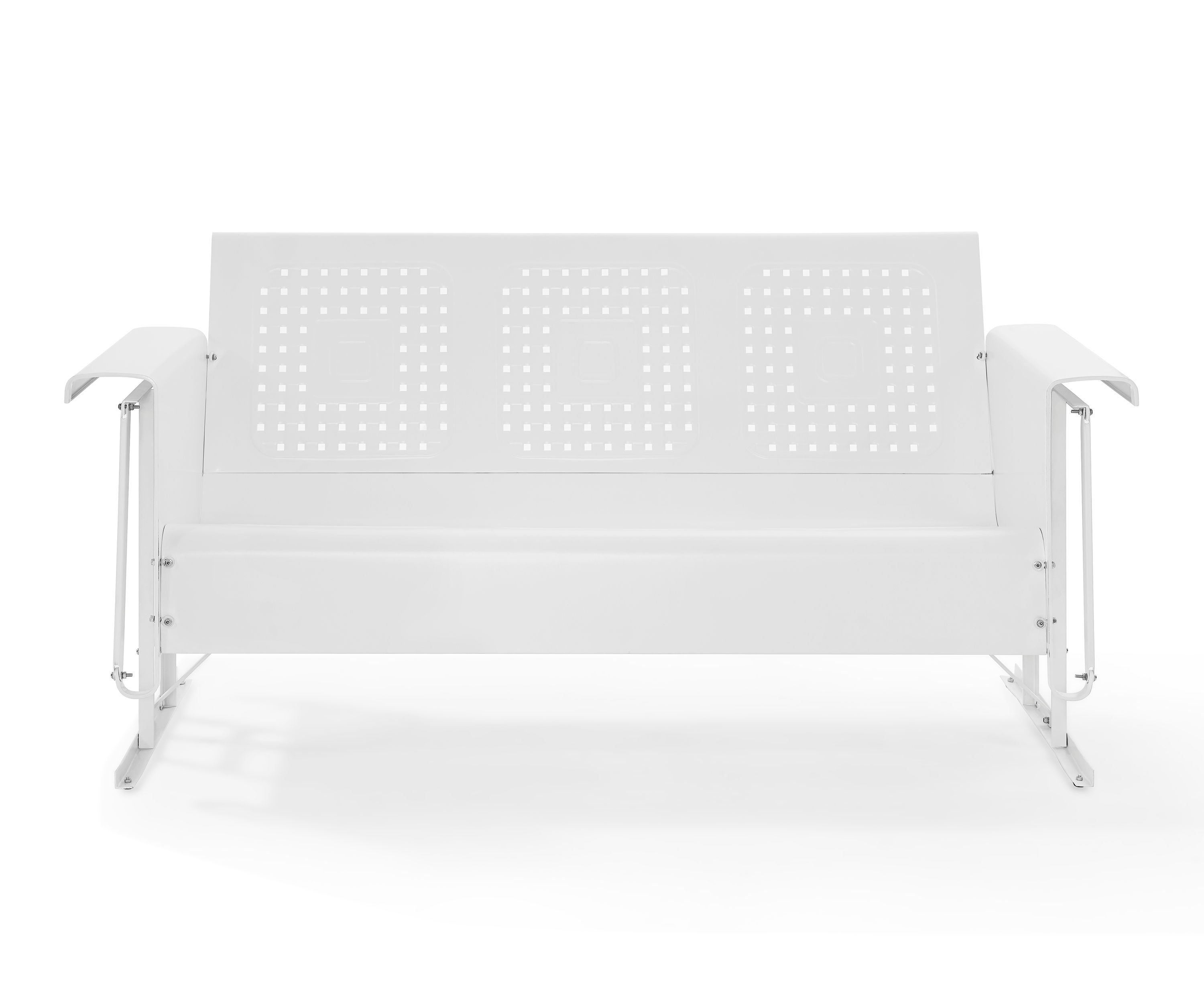 Crosley Bates White Gloss Retro Outdoor Glider Sofa
