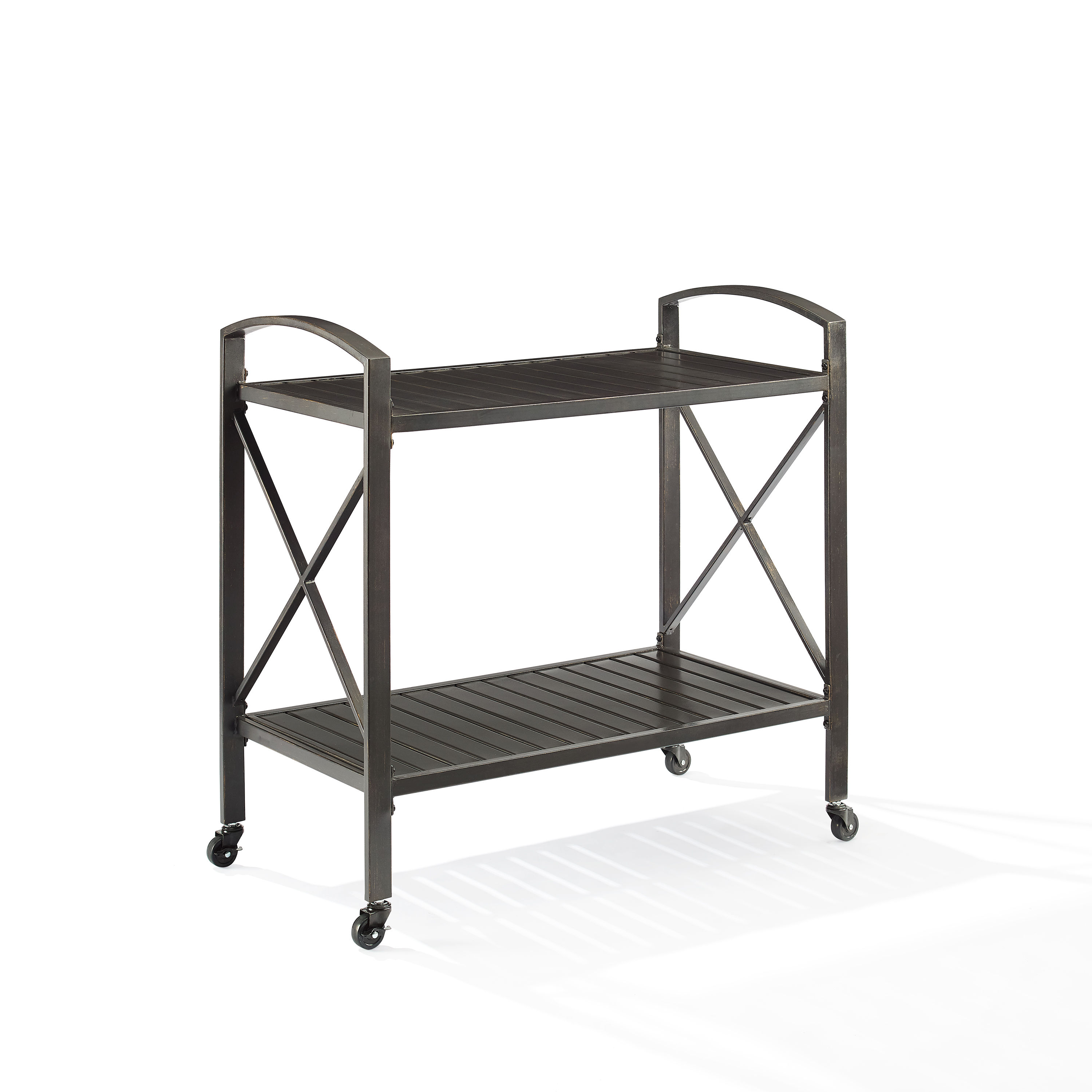 Crosley Kaplan Oil Rubbed Bronze Metal Outdoor Bar Cart