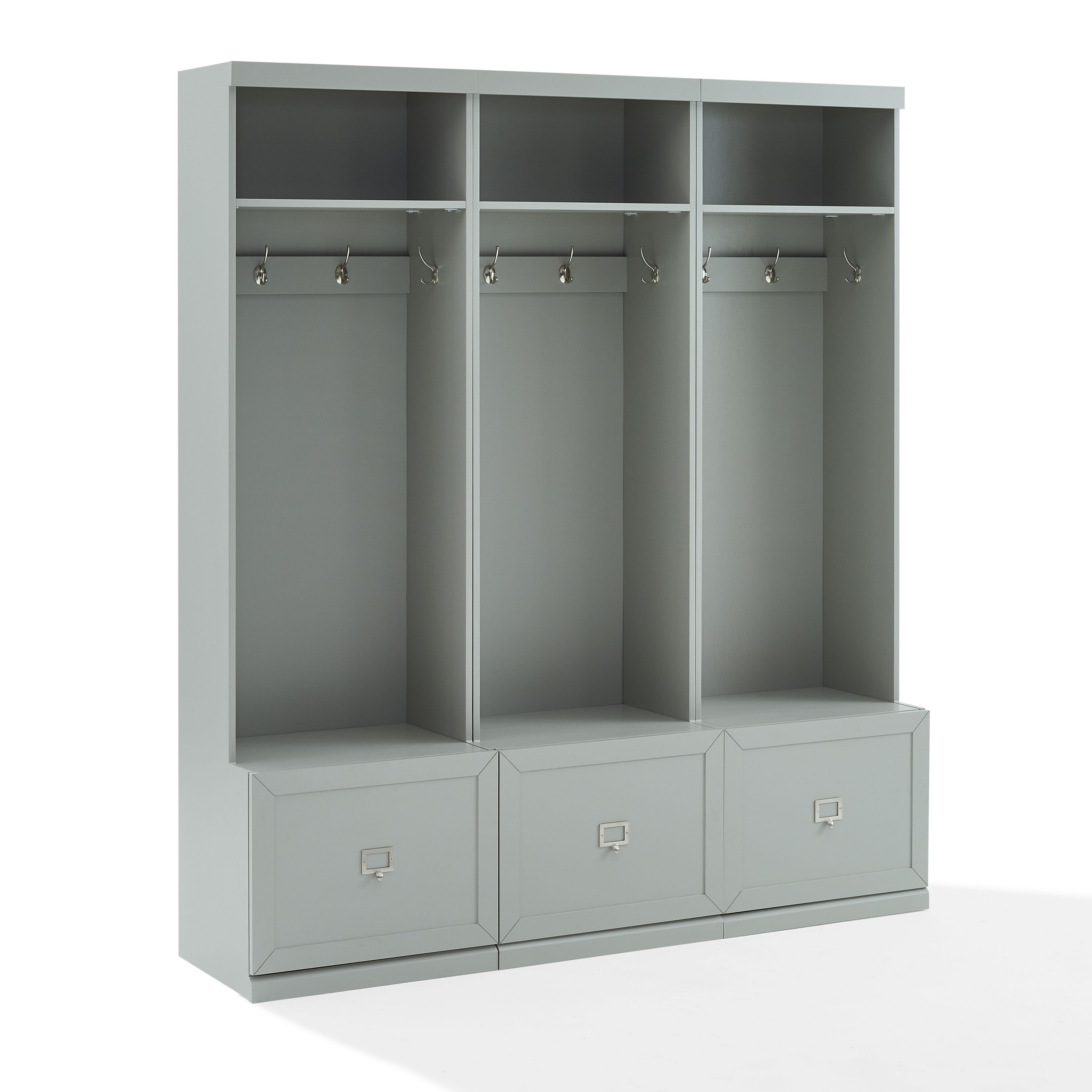 Crosley Harper Gray 3pc Hall Tree Entryway Set