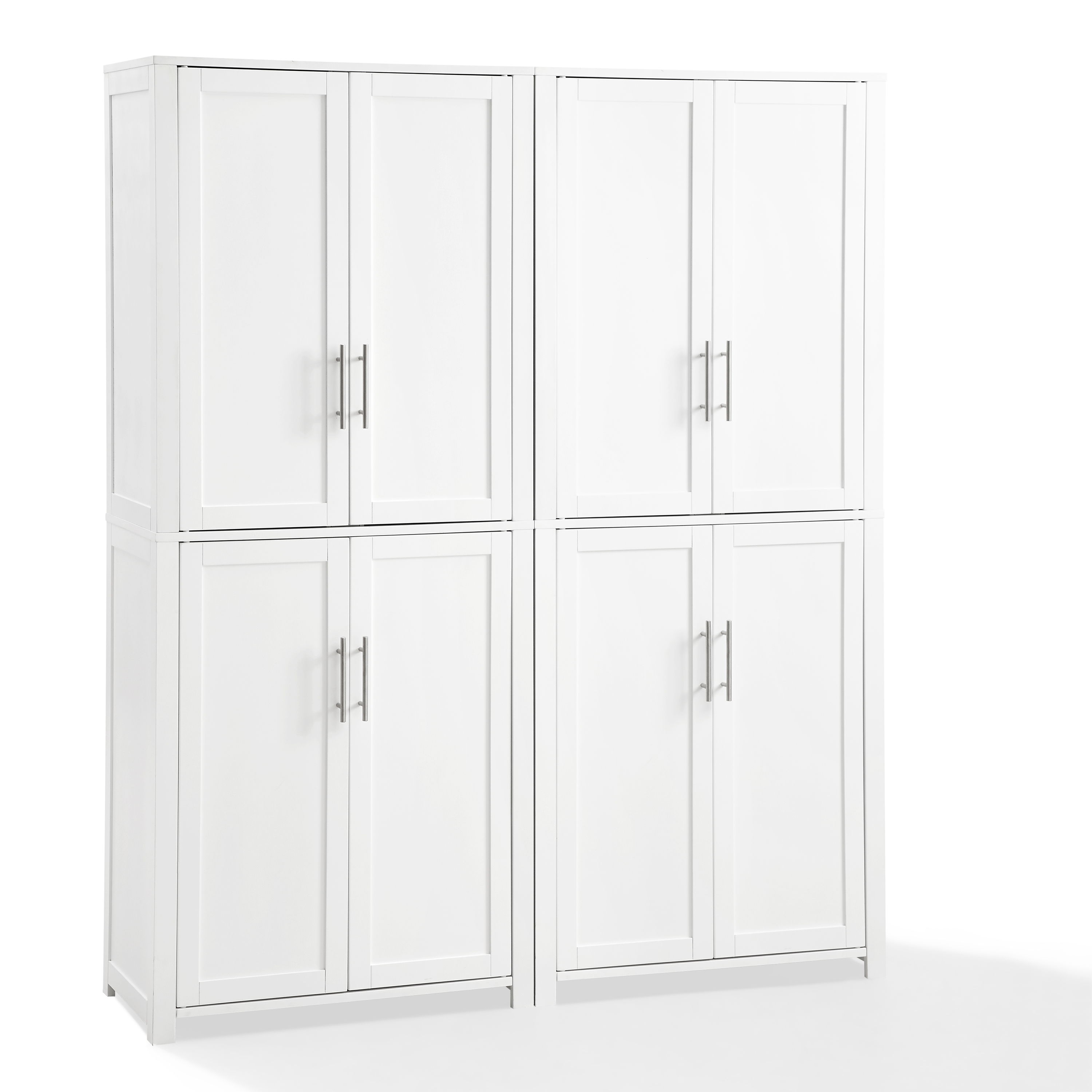 Crosley Savannah White 2pc Kitchen Storage Pantry Set