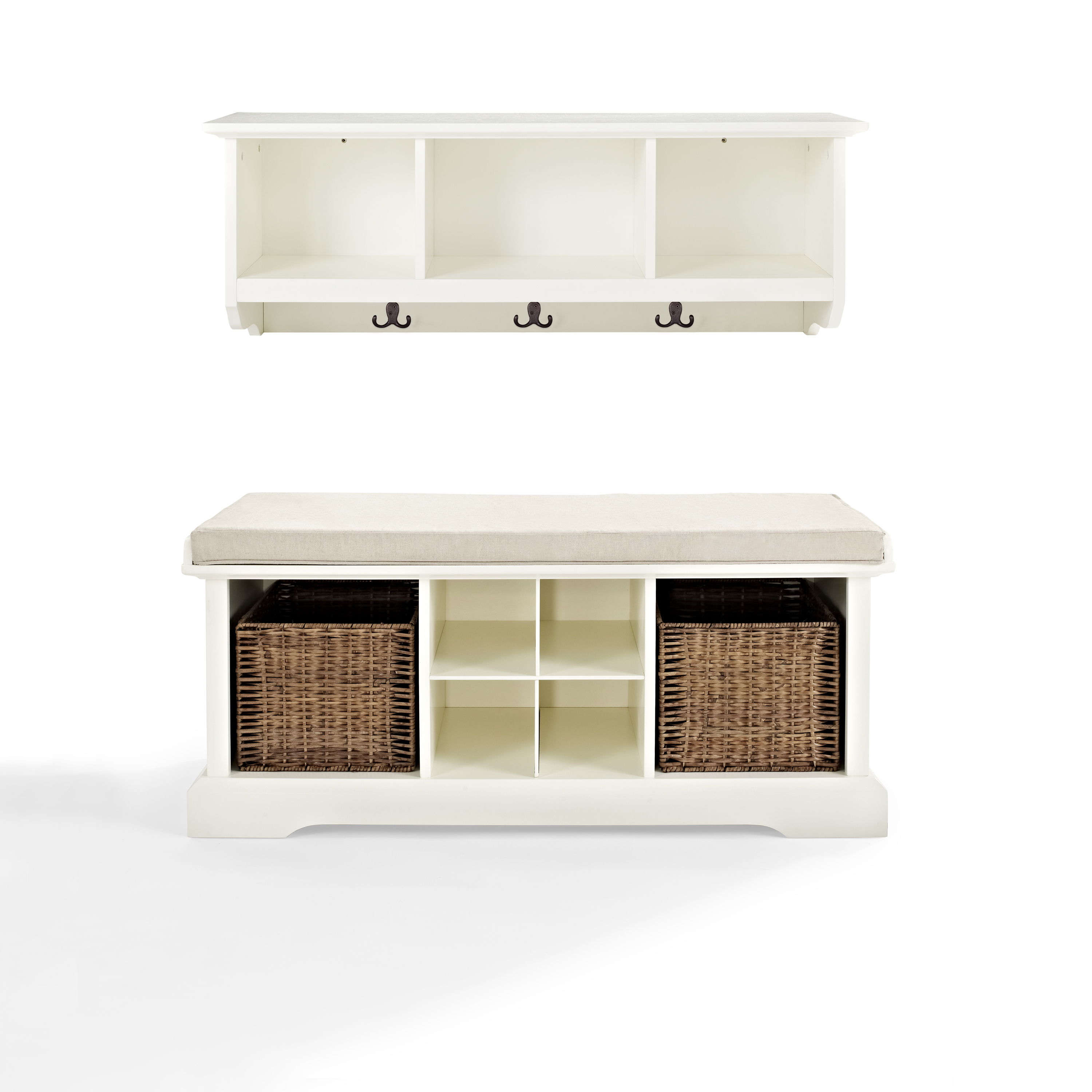 Crosley Brennan Tan White 2pc Entryway Set