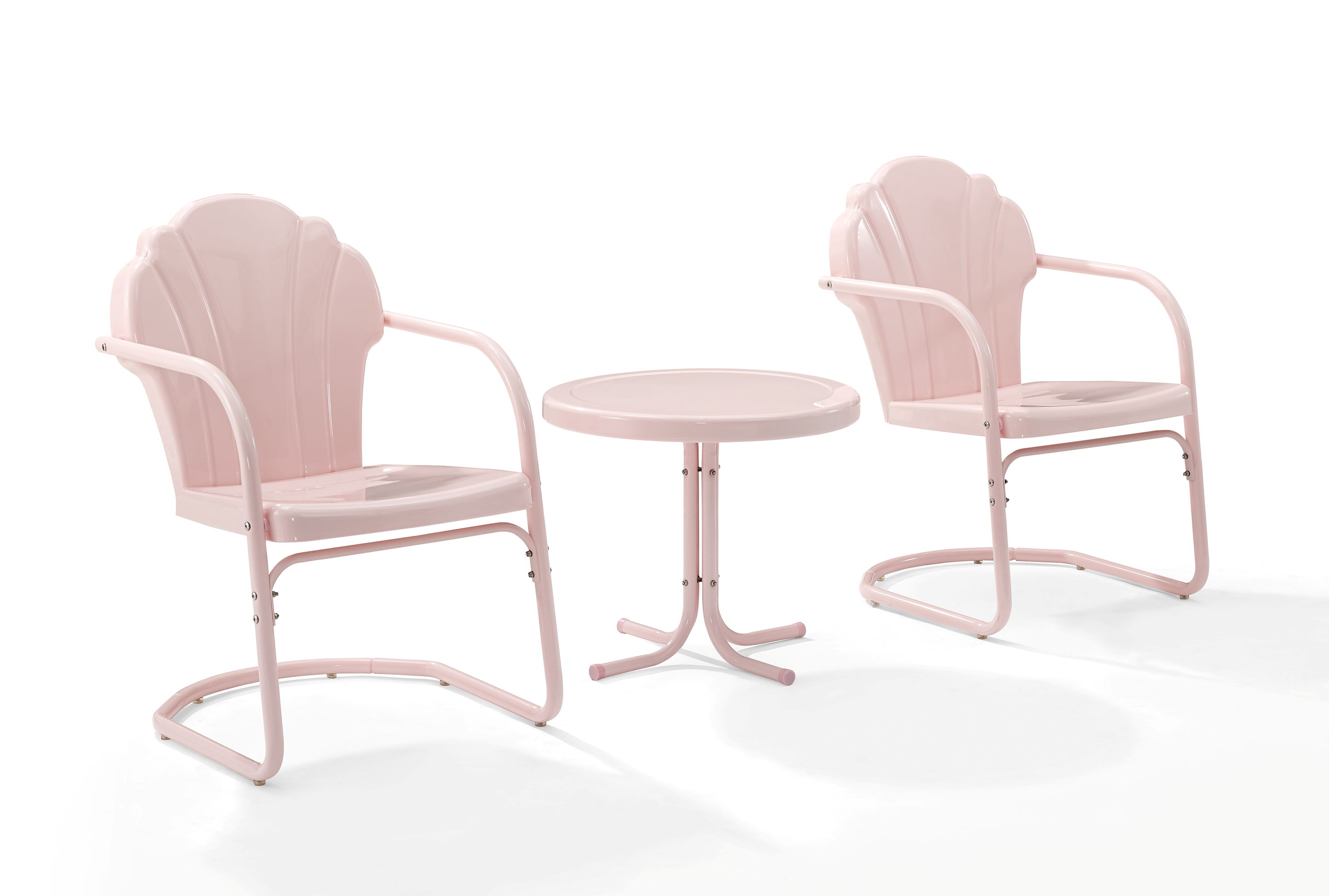 Crosley Tulip Pastel Pink Gloss 3pc Retro Outdoor Set
