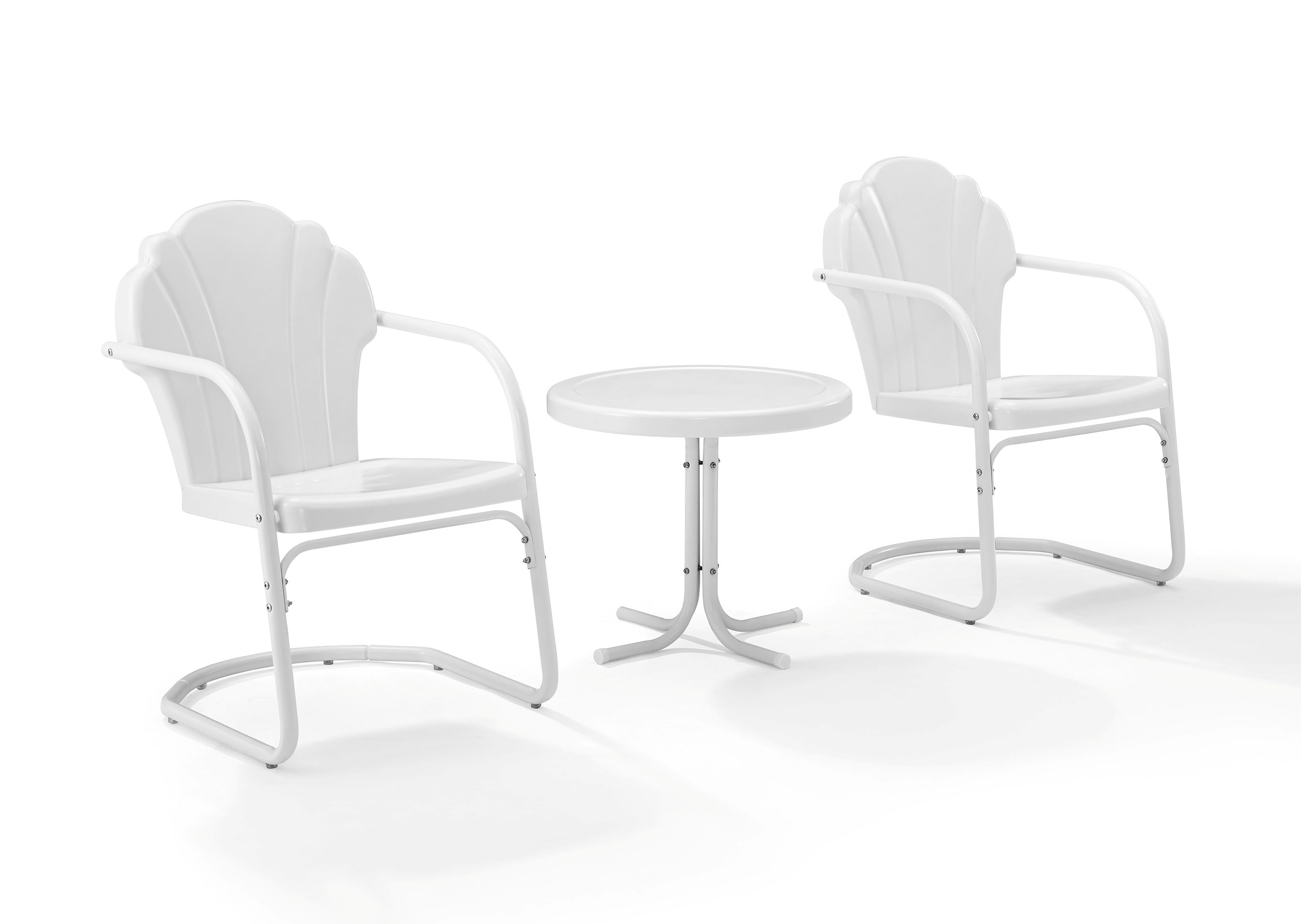 Crosley Tulip White Satin 3pc Retro Outdoor Set