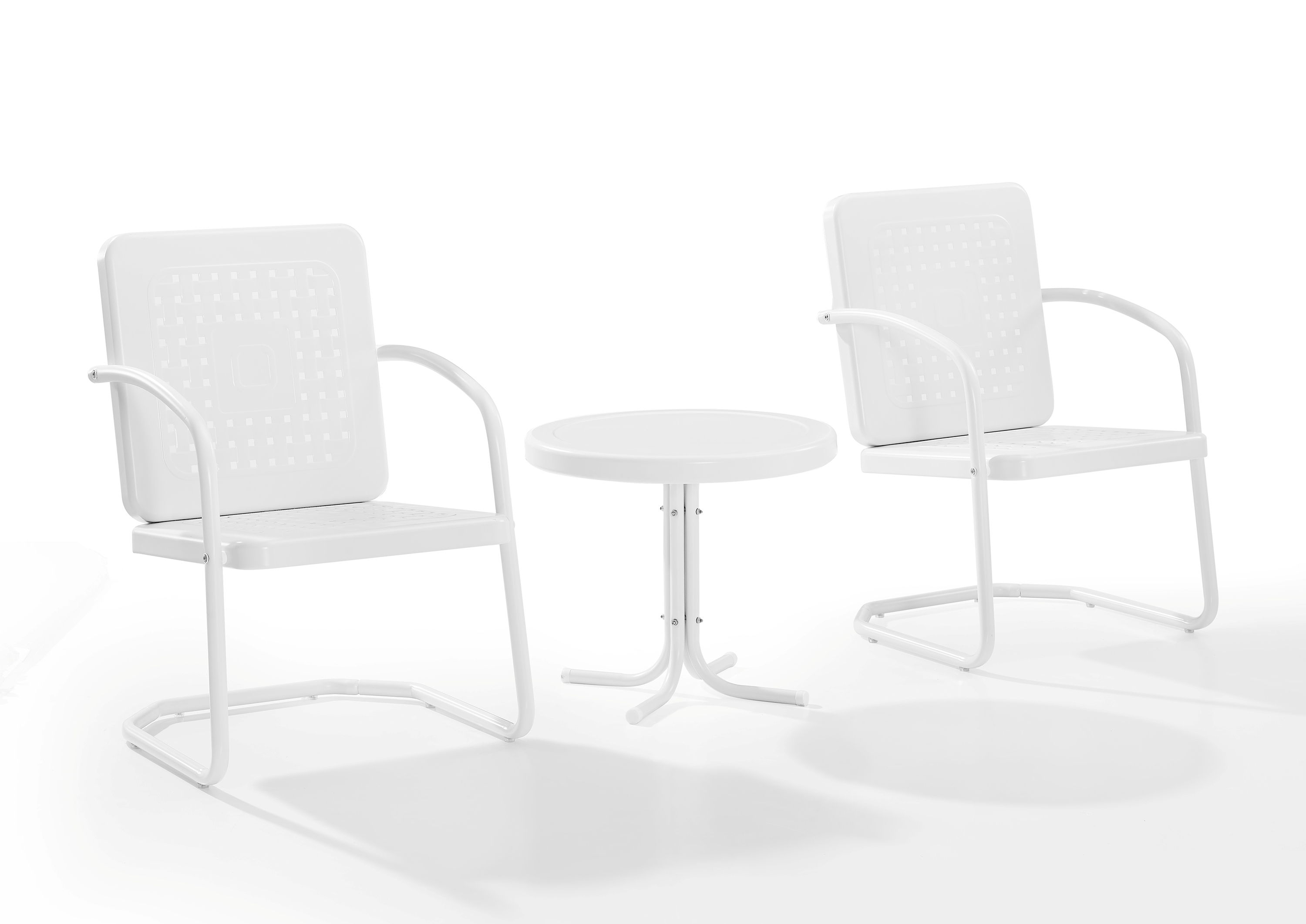 Crosley Bates White Satin Gloss 3pc Retro Outdoor Set