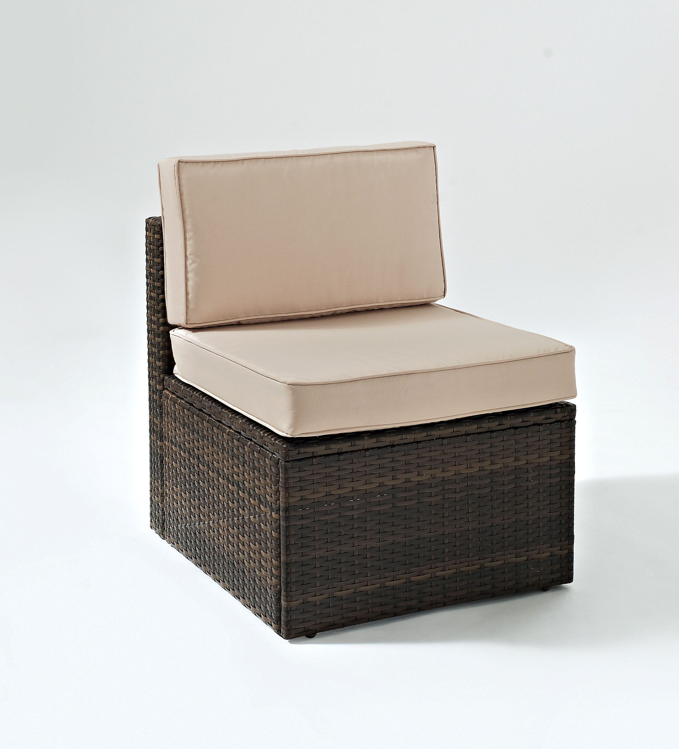 Crosley Palm Harbor Brown Sand Outdoor Sectional Armless Chair