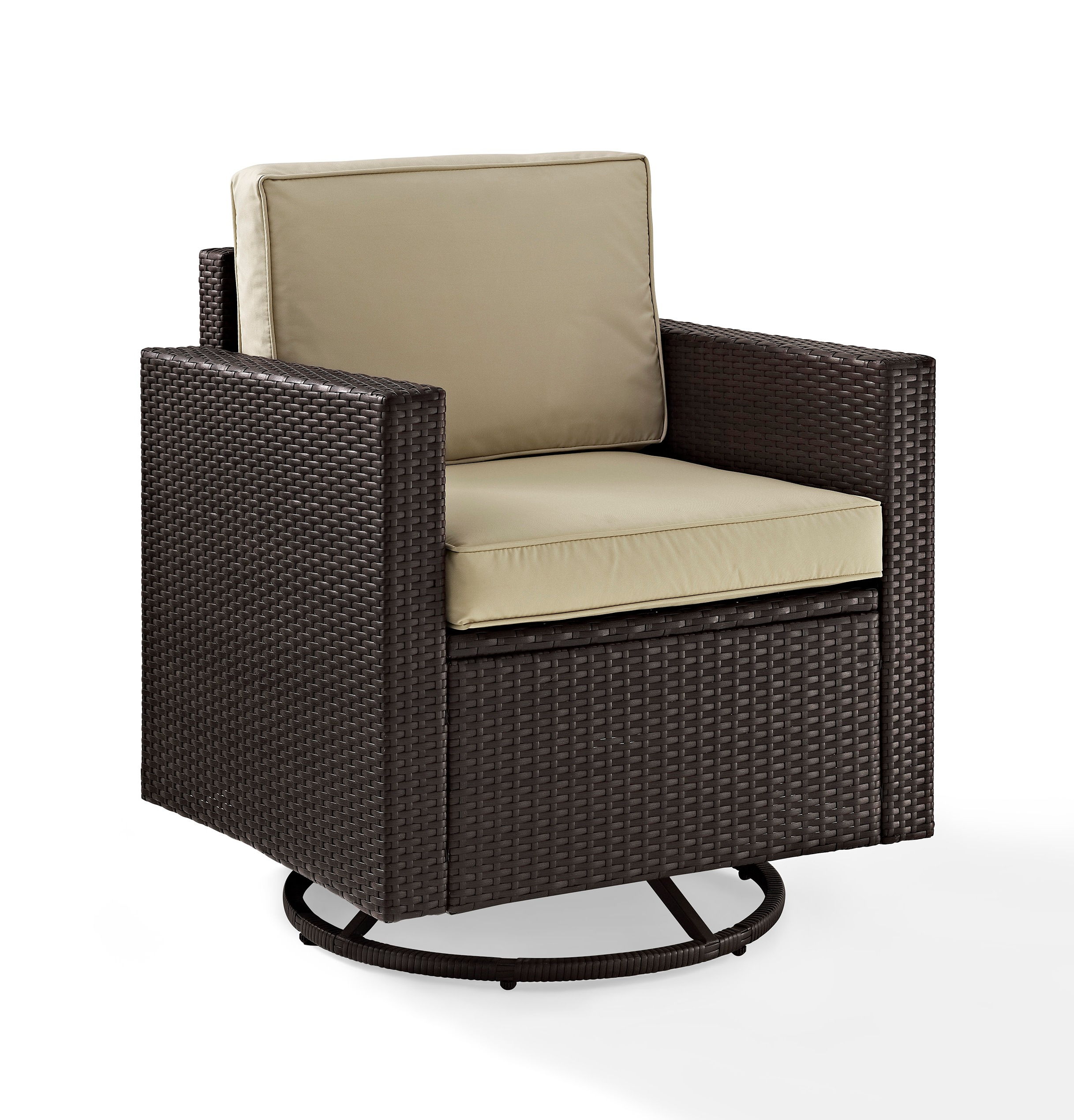 Crosley Palm Harbor Brown Sand Outdoor Swivel Rocker Chair