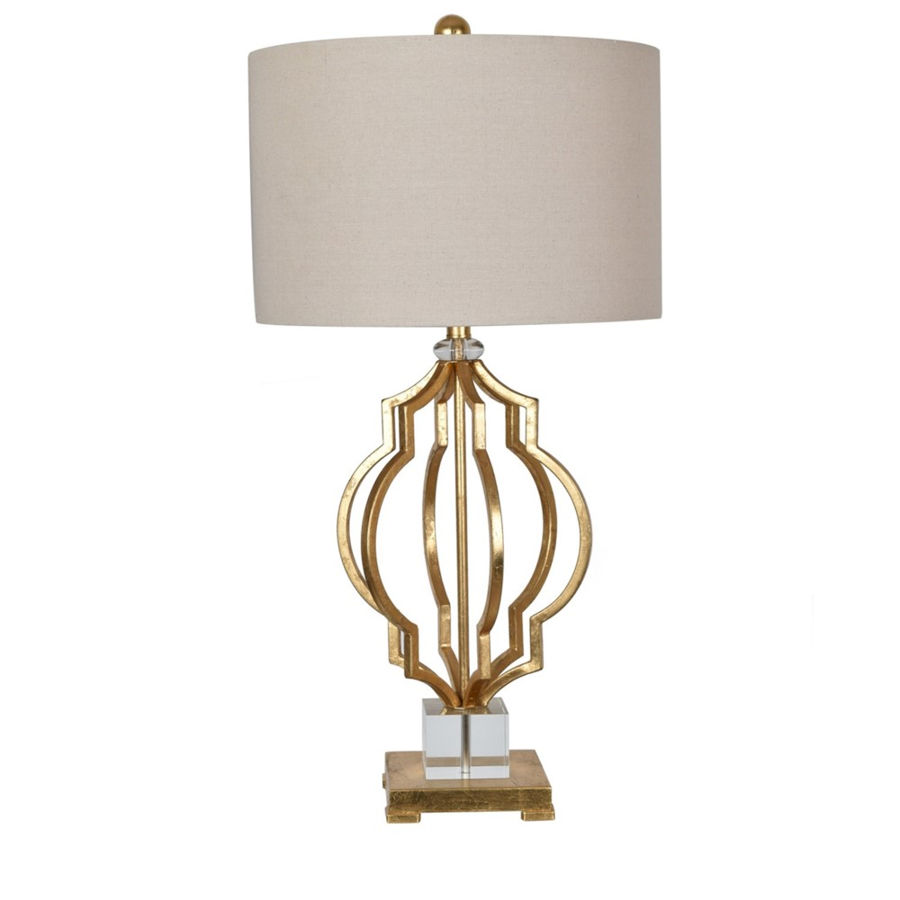 Crestview Collection Parisian Gold Leaf Oatmeal Table Lamp