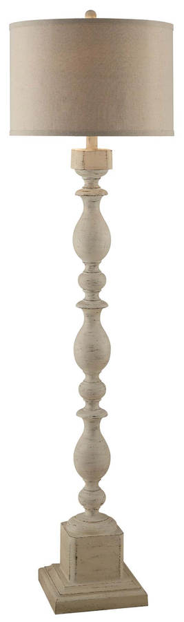 Crestview Collection White Wash Natural Wood Floor Lamp