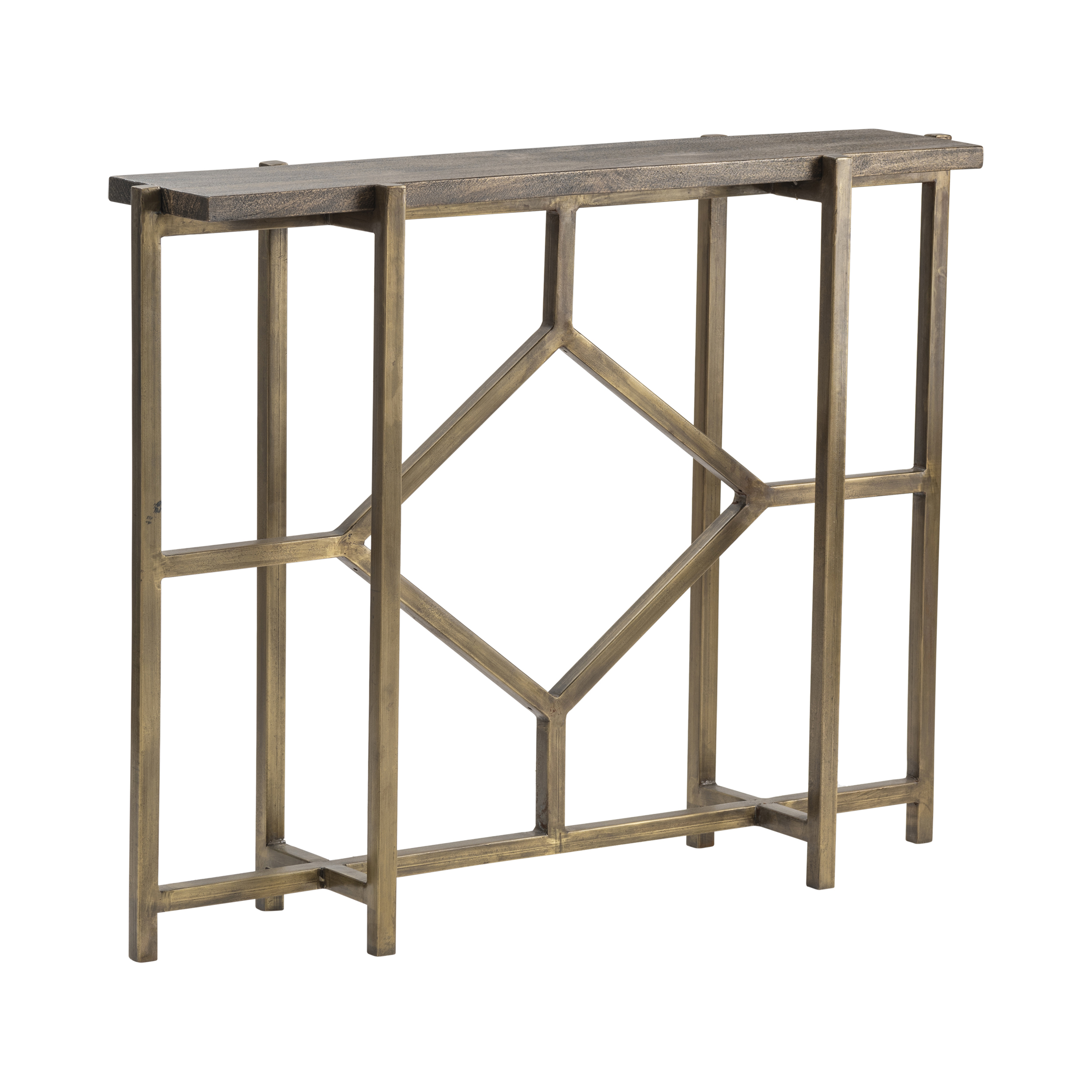 Crestview Collection Bengal Manor Gold Diamond Console Table