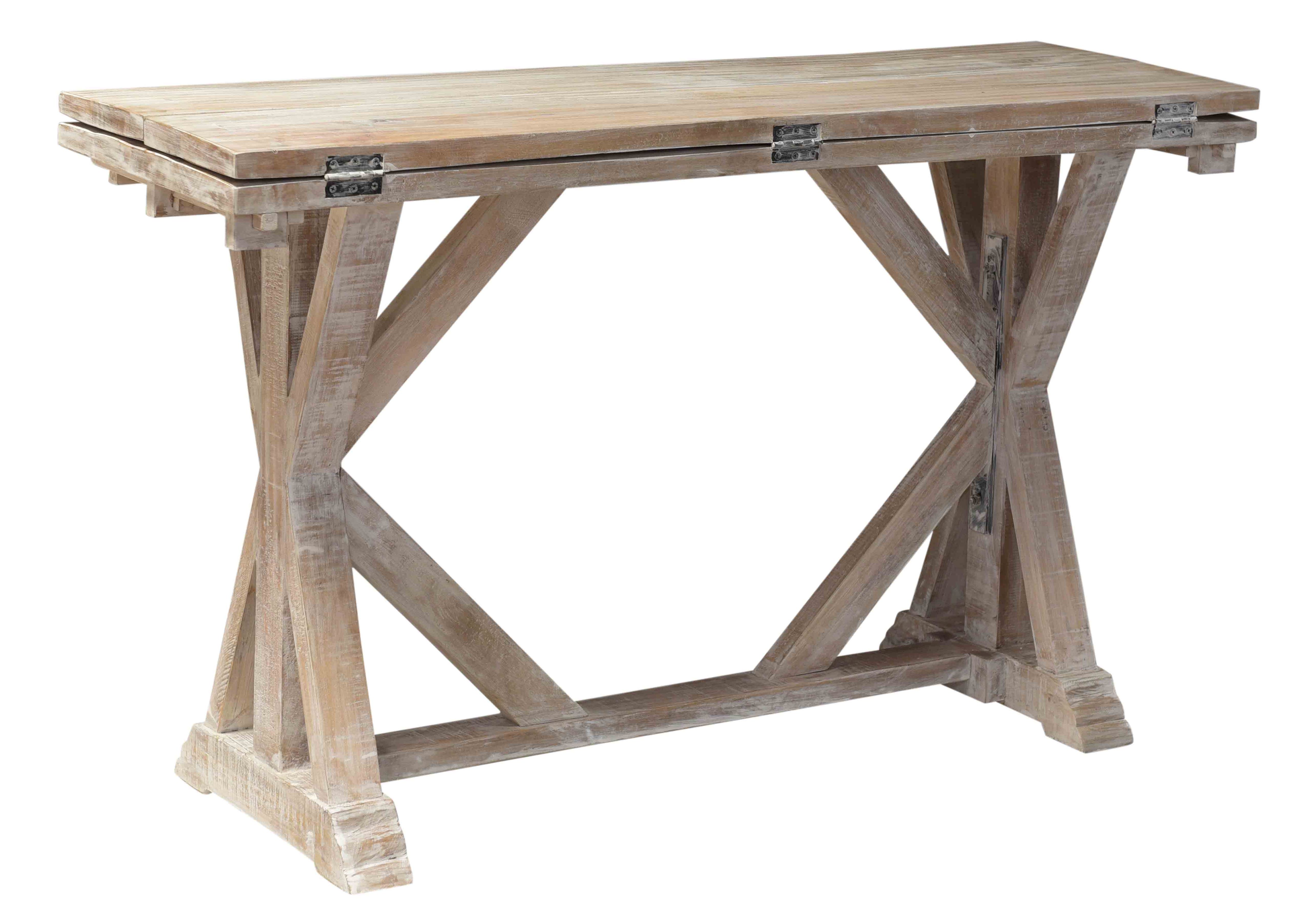 Crestview Collection Daphne White Wash Wood Table
