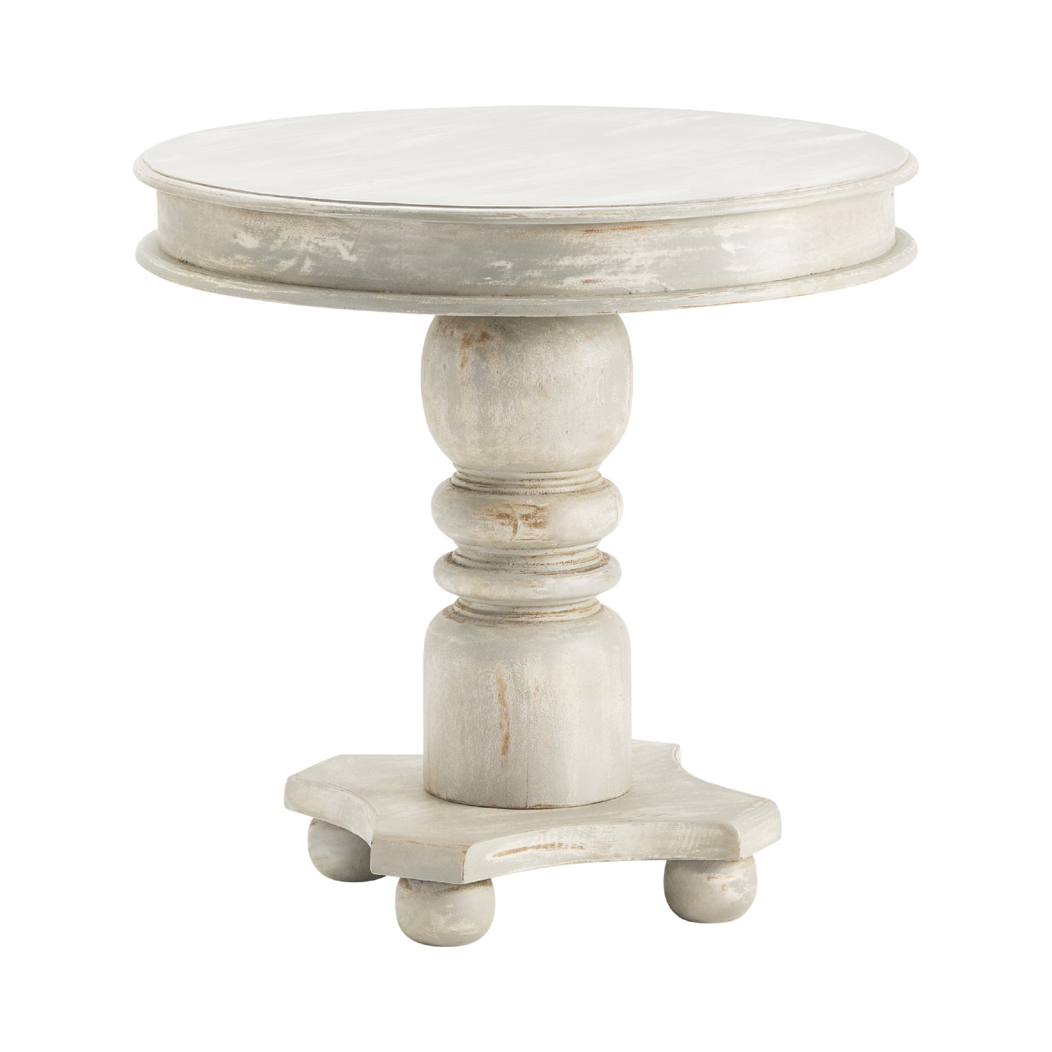 Crestview Collection Grey Distressed Cream Accent Table