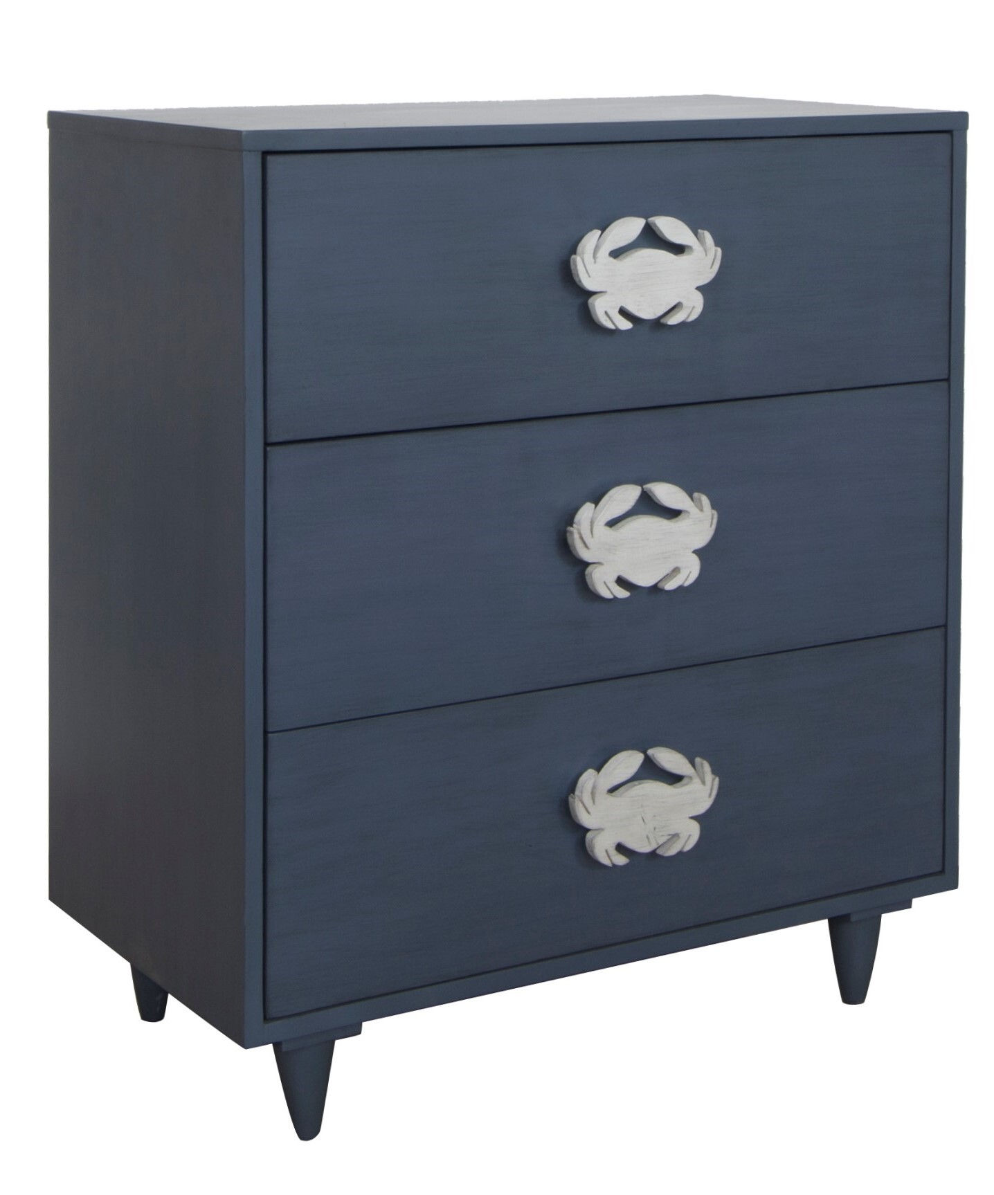Crestview Collection Grand Bay Blue White 3 Drawers Cabinet