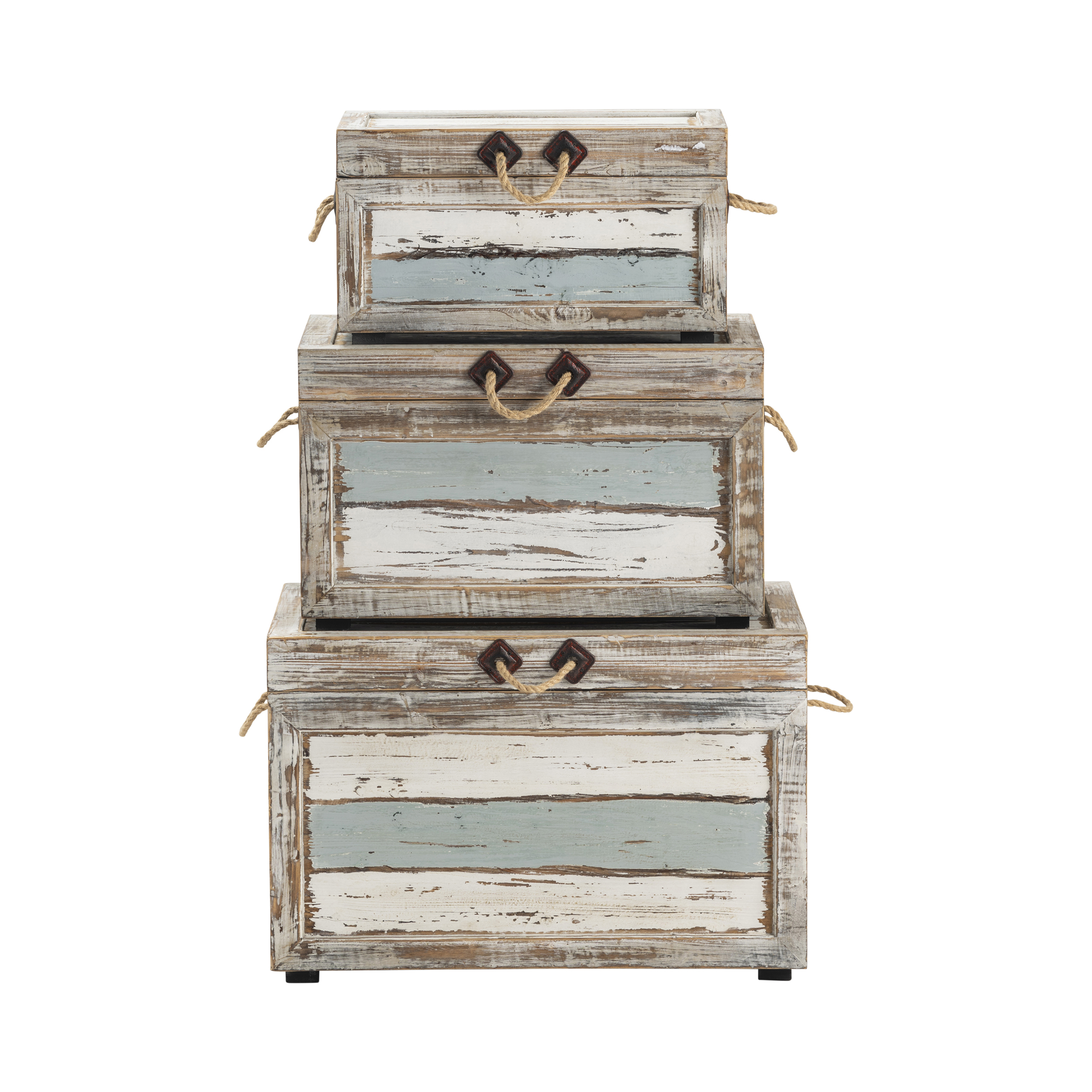 Crestview Collection Nantucket Brown 3pc Trunk Set