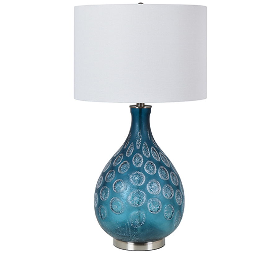 Crestview Collection Pearson Blue White Table Lamp