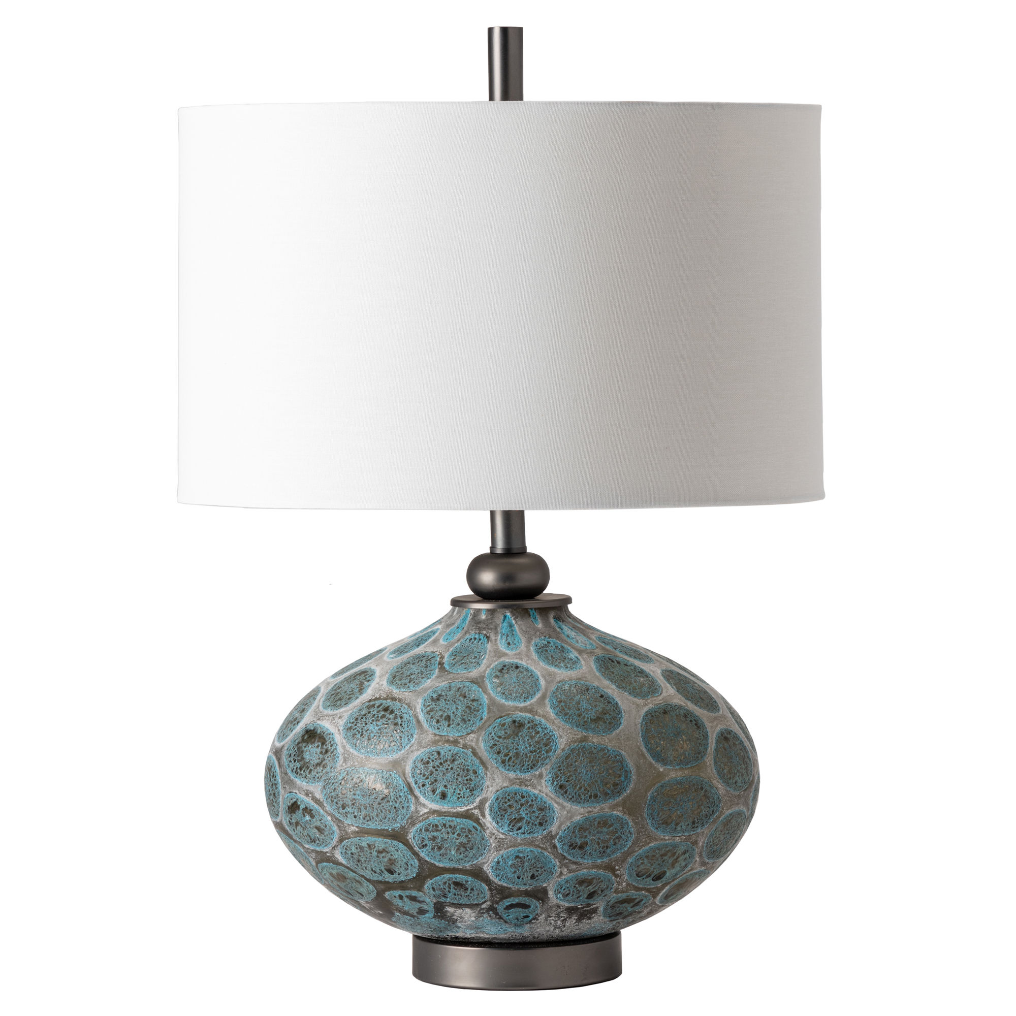 Crestview Collection Simons Blue Brown White Table Lamp with Night Light