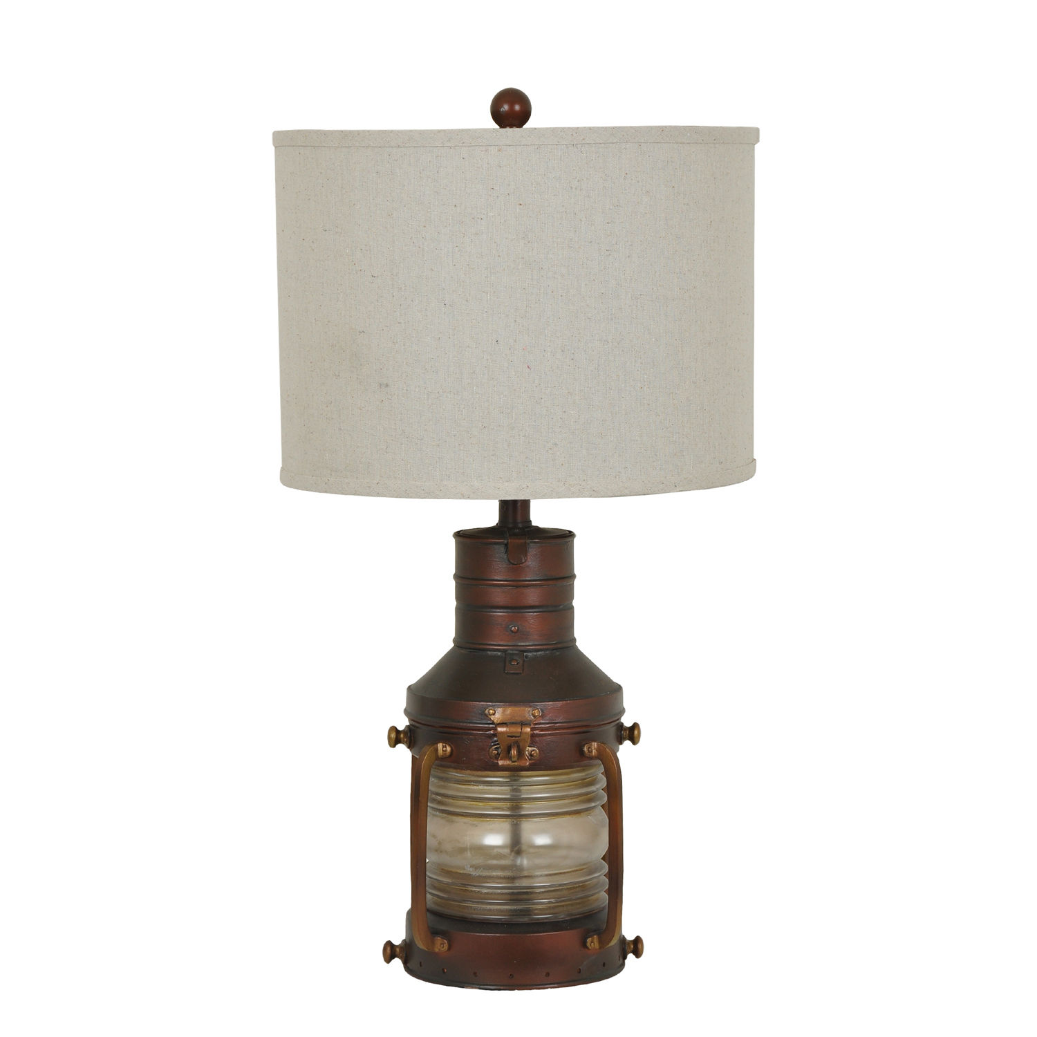 Crestview Collection Copper Antique Brown Natural Lantern Table Lamp