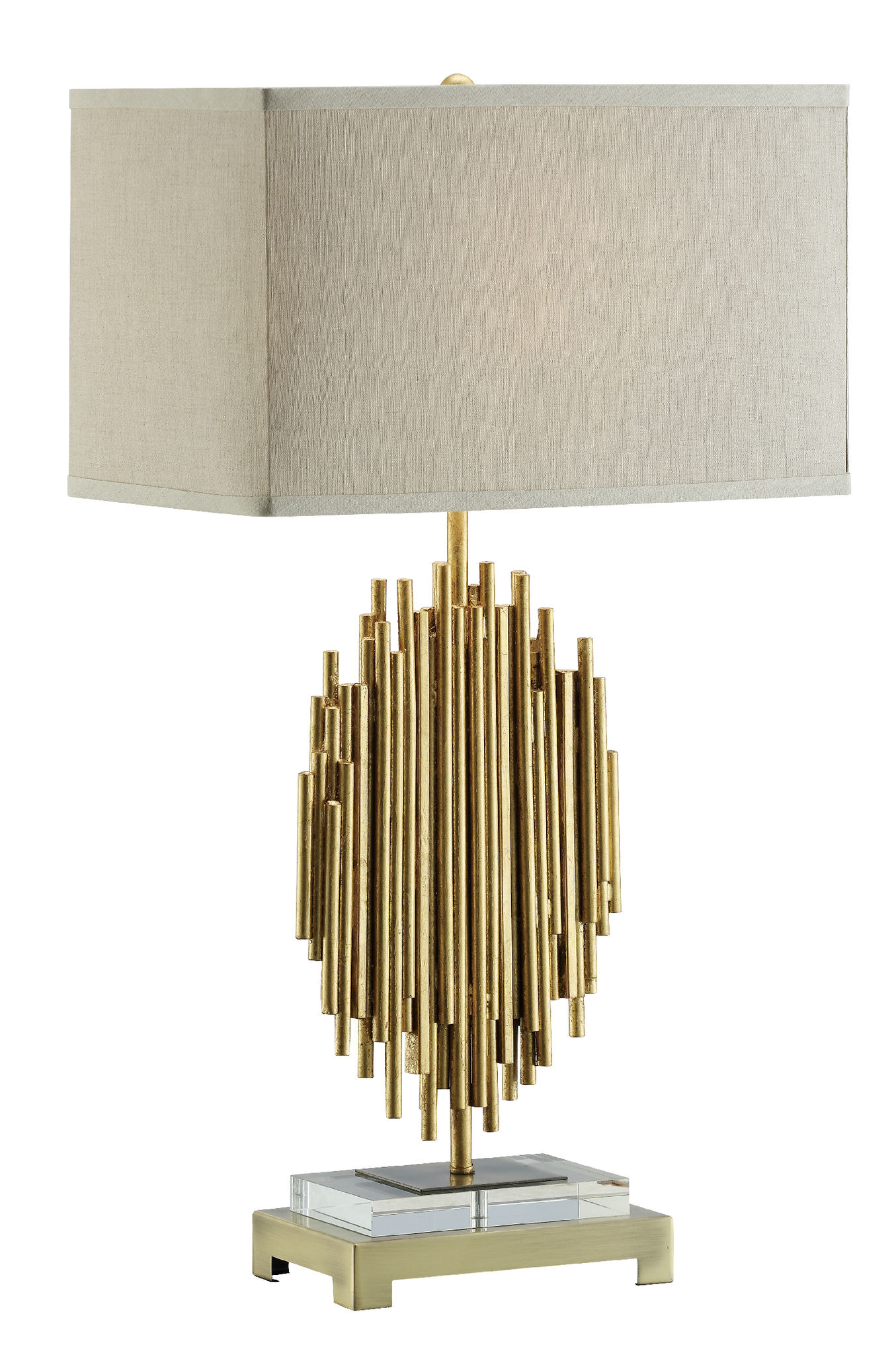 Crestview Collection Galveston Gold Leaf Natural Table Lamp