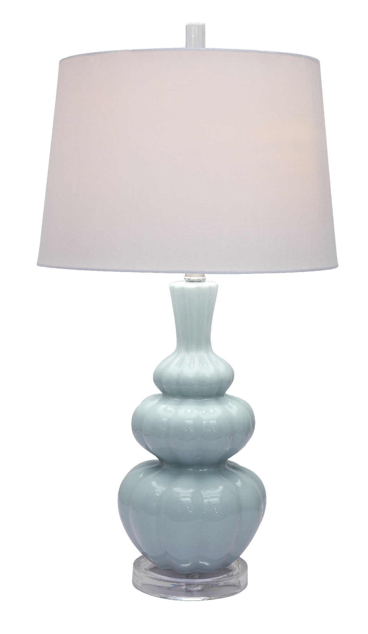 2 Crestview Collection Strata Light Blue White Table Lamps