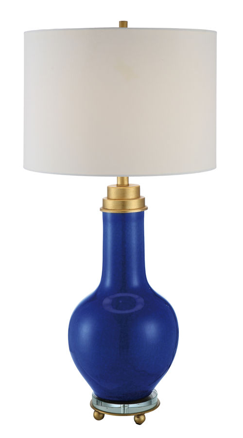 Crestview Collection Penta Blue Gold White Metal Table Lamp