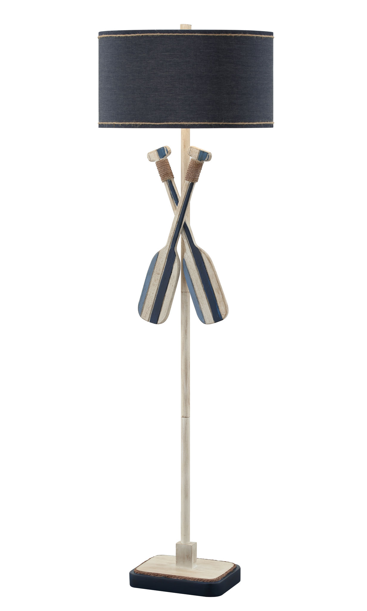 Crestview Collection Boat Nautical White Blue Oar Floor Lamp