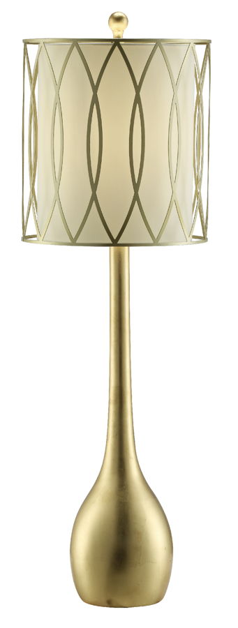 2 Crestview Collection Carrington Gold Leaf White Table Lamps