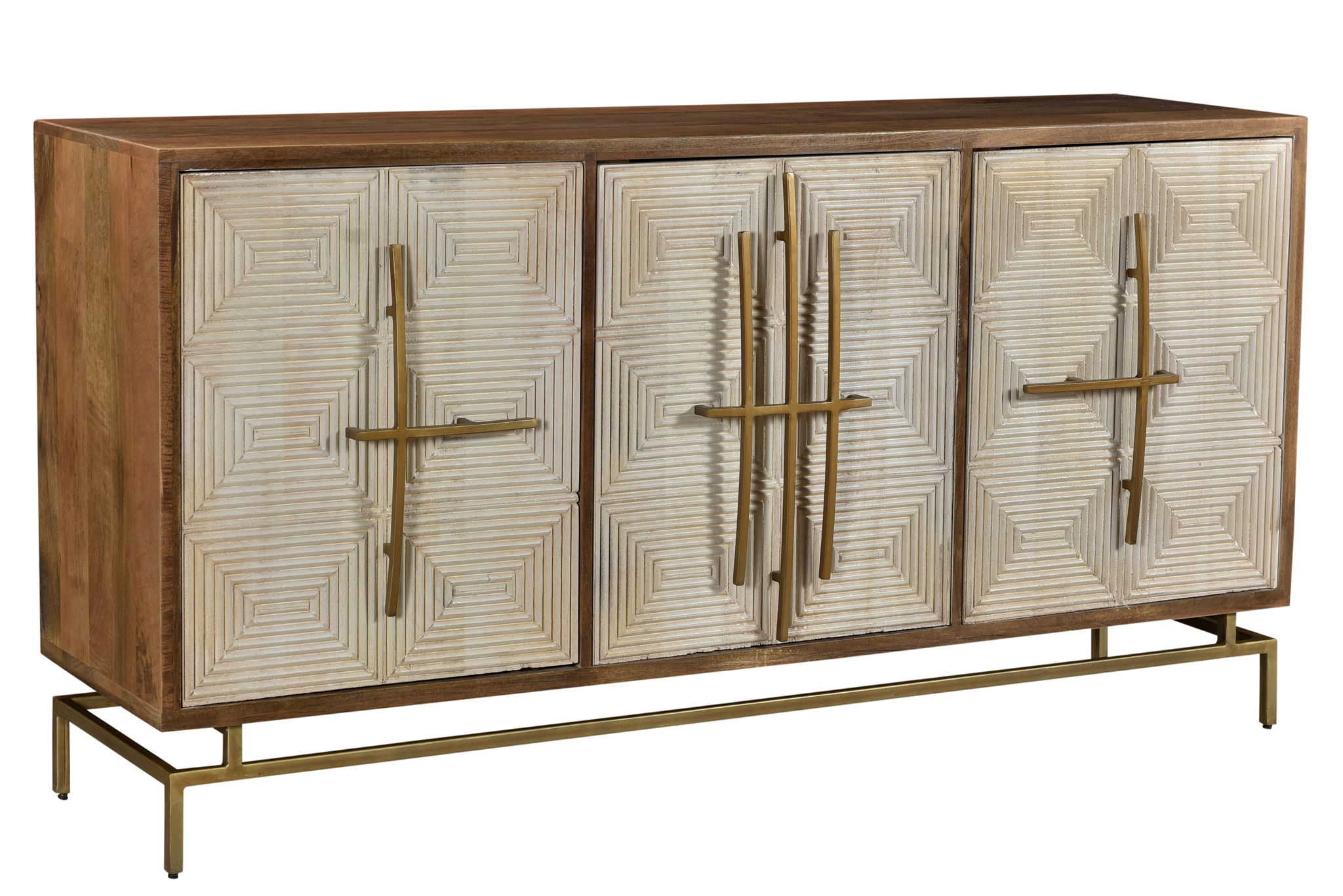 Crestview Collection Bengal Manor White Antique Gold Door Sideboard
