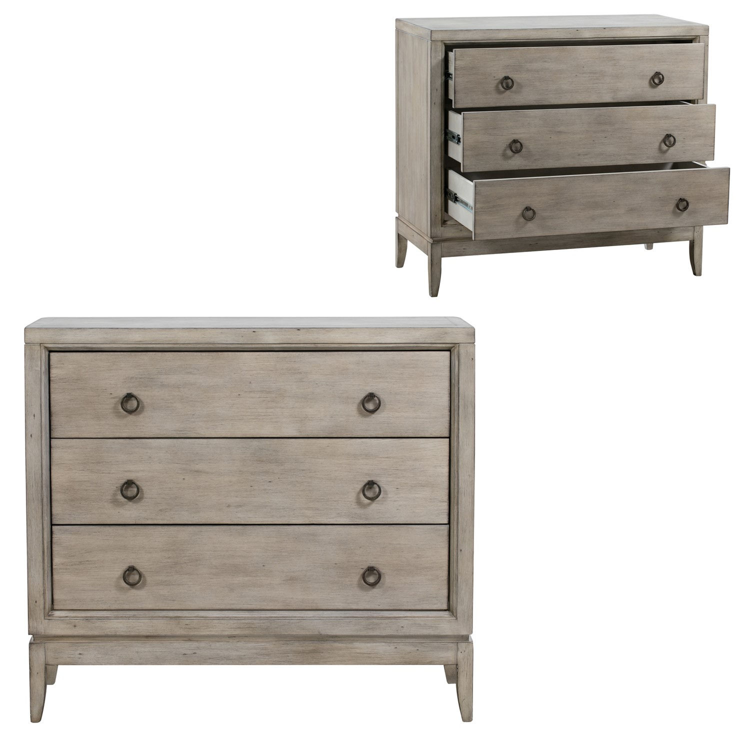 Crestview Collection Hawthorne Estate Grey Wash 3 Drawers Chest