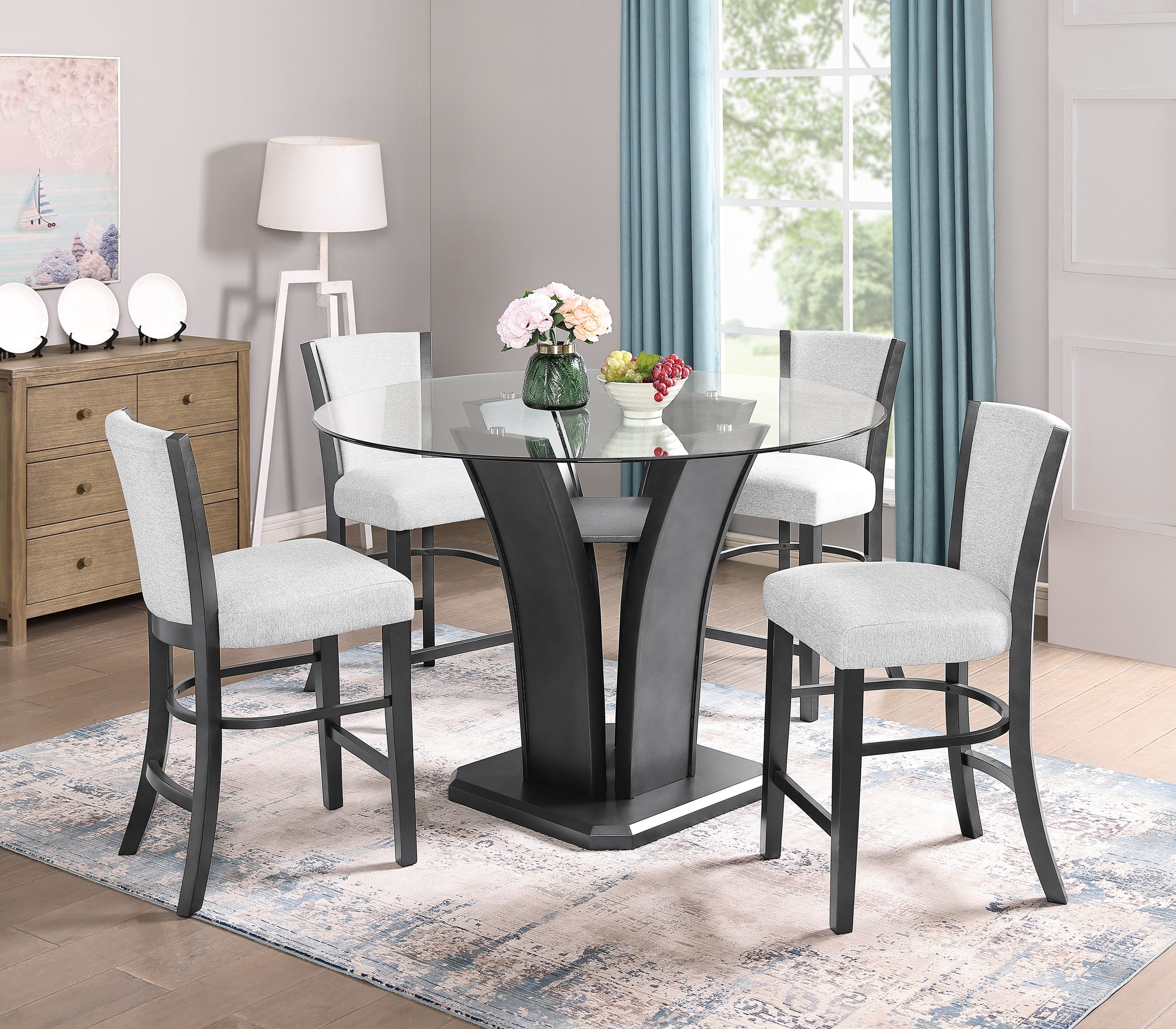 Crown Mark Camelia 5pc Counter Height Set