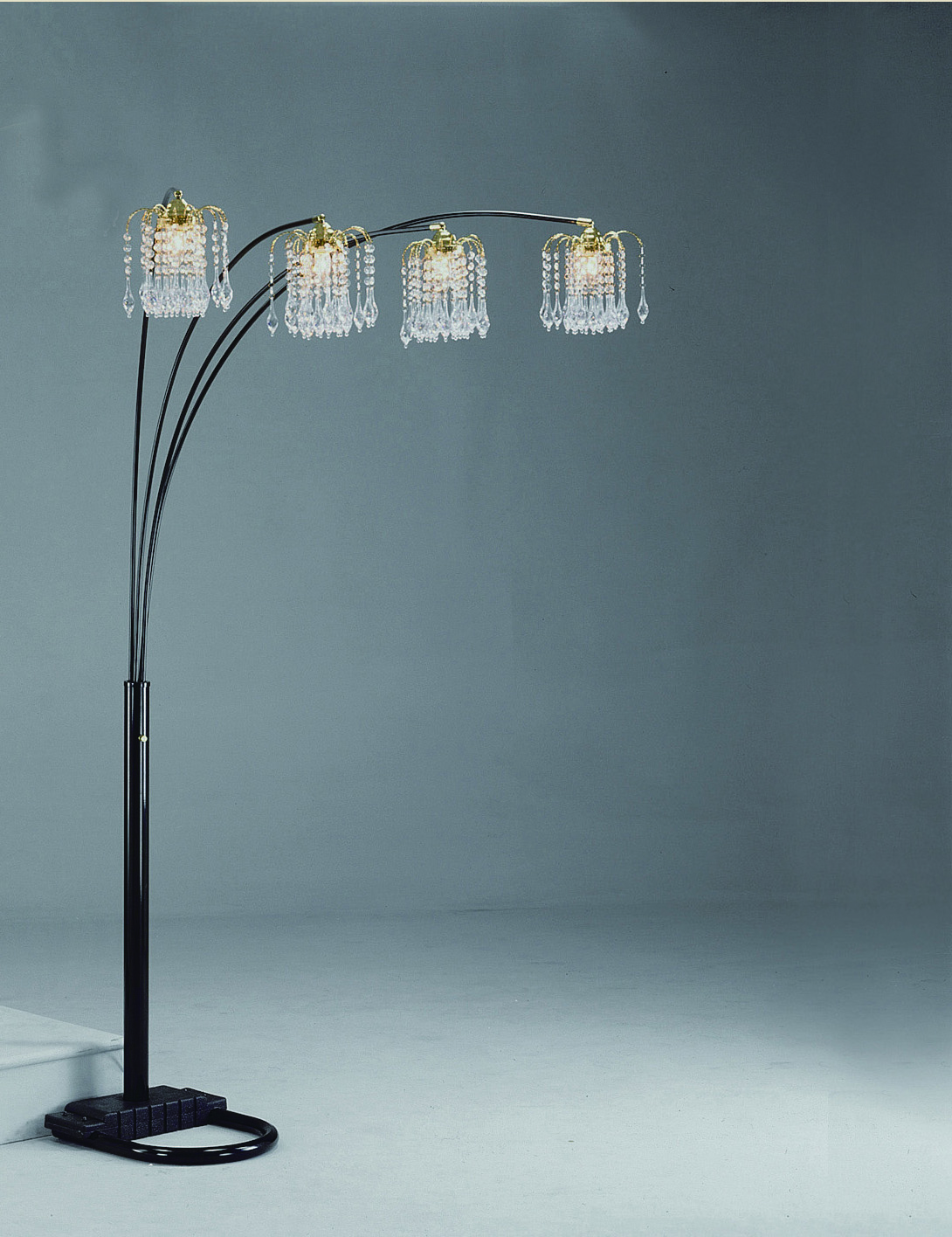 Crown Mark Rain Black 84 Inch Height Drop Arc Lamp