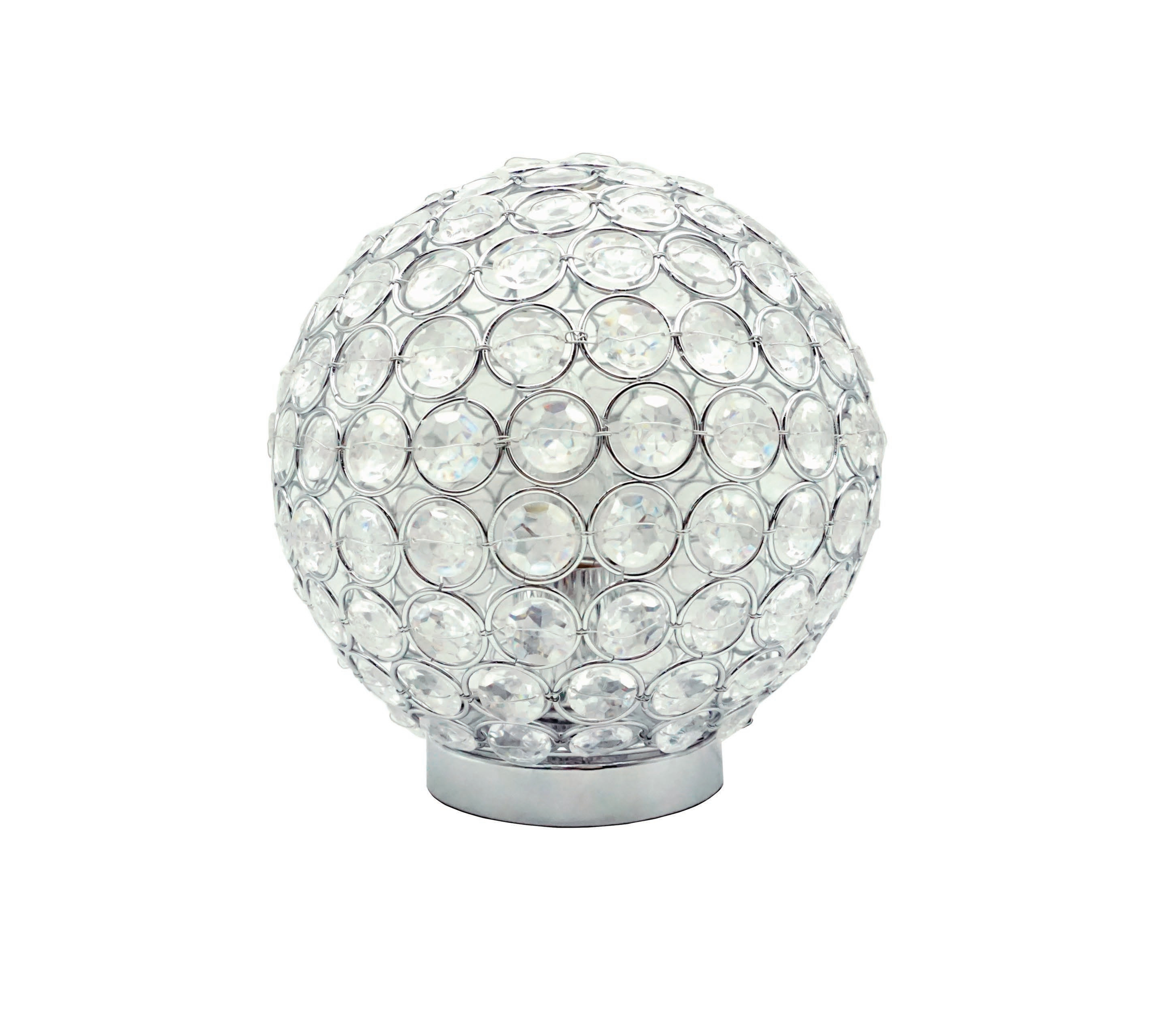 2 Crown Mark Crystal Globe Table Lamps