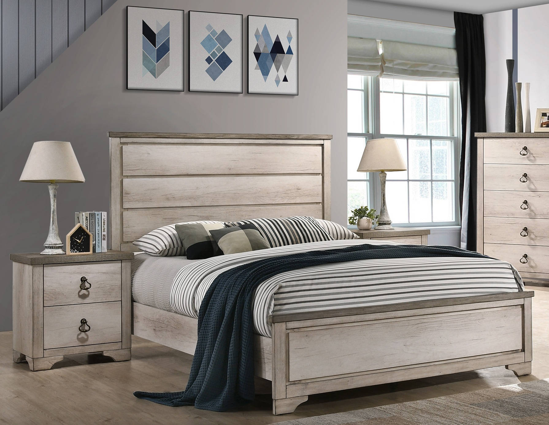 Crown Mark Patterson 2pc Bedroom Set with Queen Panel Bed
