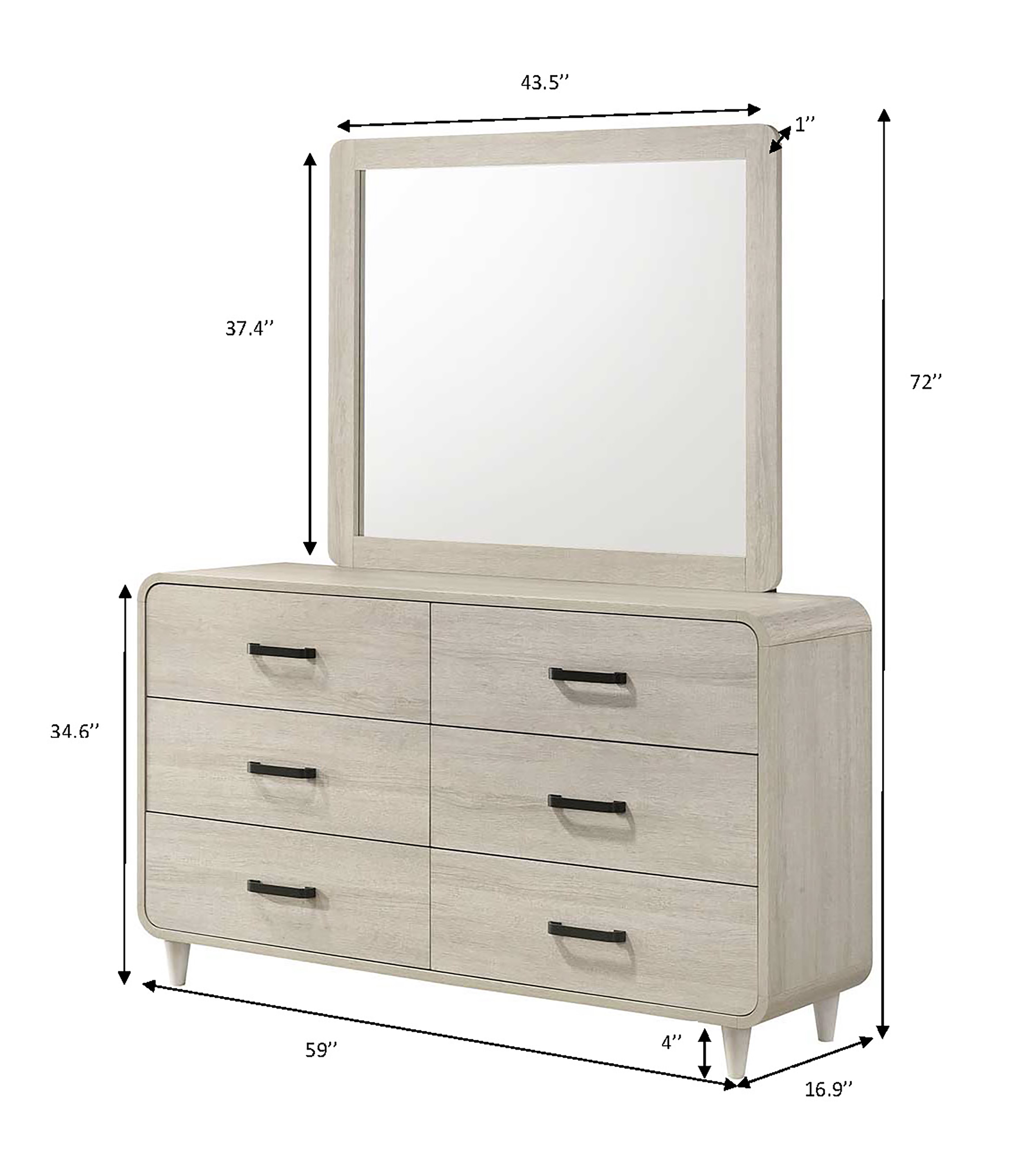 Crown Mark Nyomi White Dresser